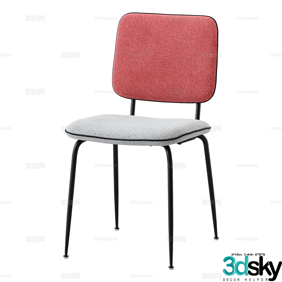 Modern simple single chair chair simple chair casual chair stool 3d model