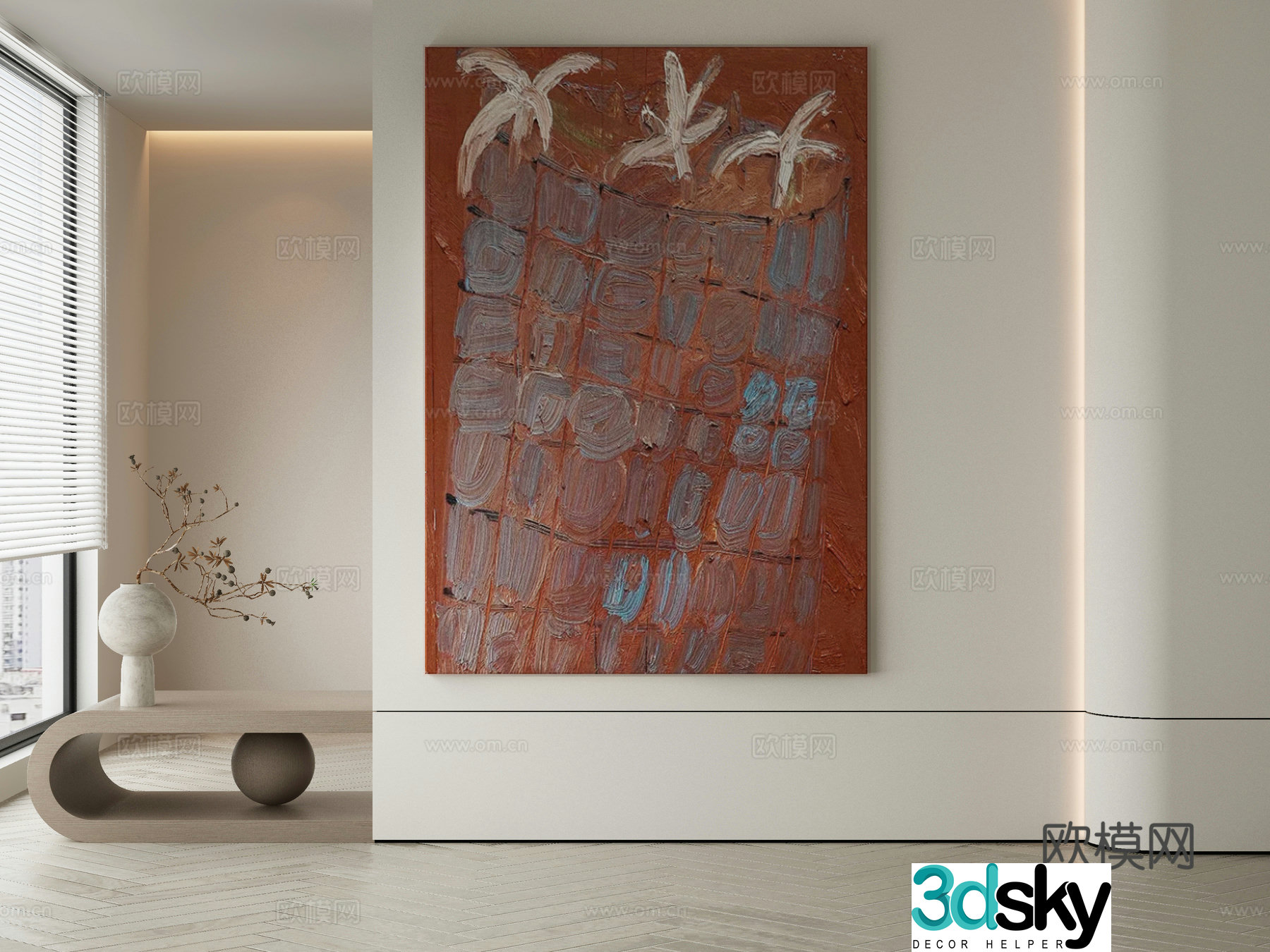 Modern Wasabi Hanging Painting Oil Painting 3D Model