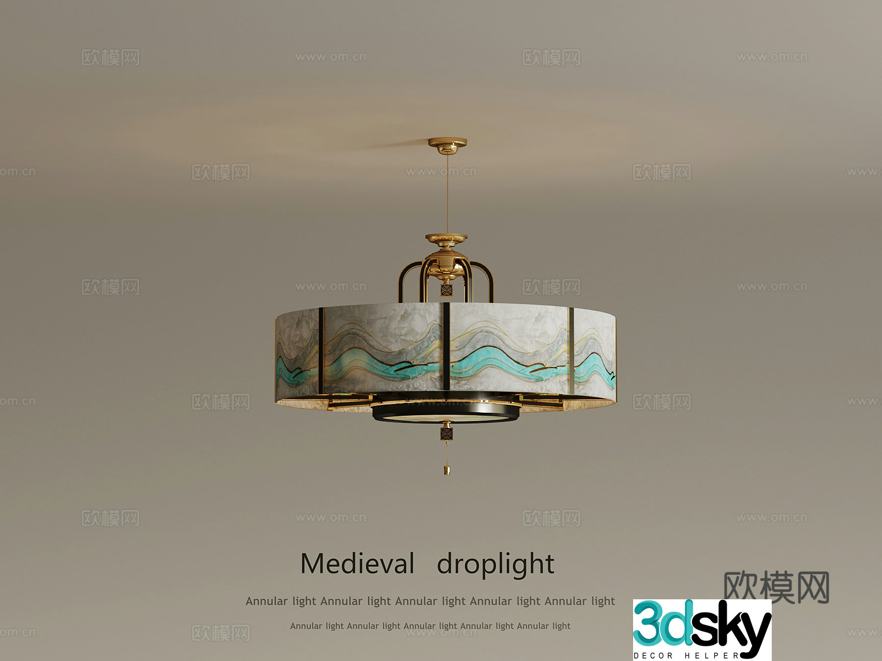 Chandelier New Chinese Chandelier 3D Model