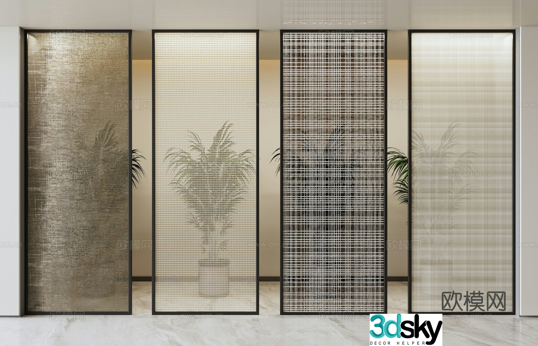 Changhong glass partition 3d model