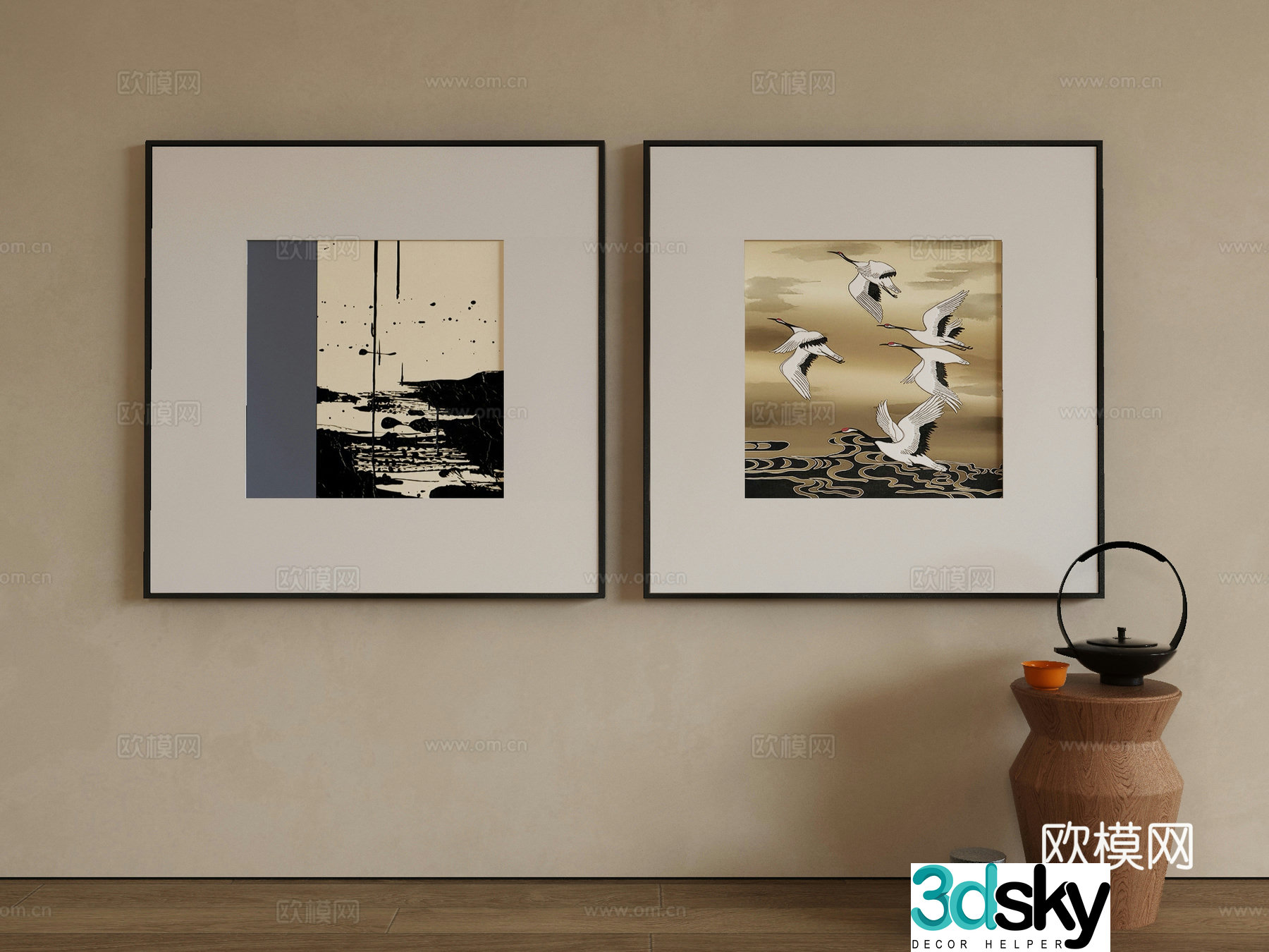 Modern Wasabi Hanging Painting Oil Painting 3D Model
