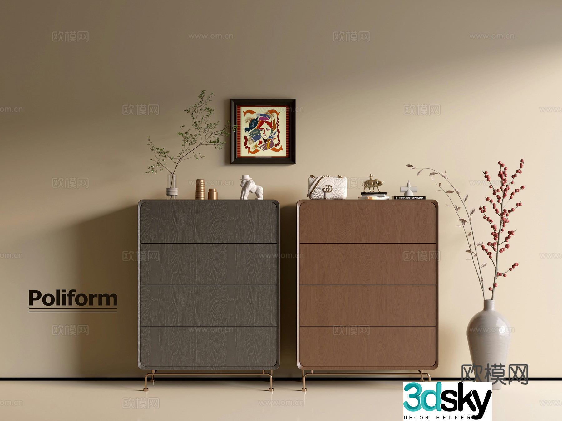 Modern wood grain cabinet ins wind minimalist wind cabinet whole cabinet sideboard balcony cabinet storage 3D model