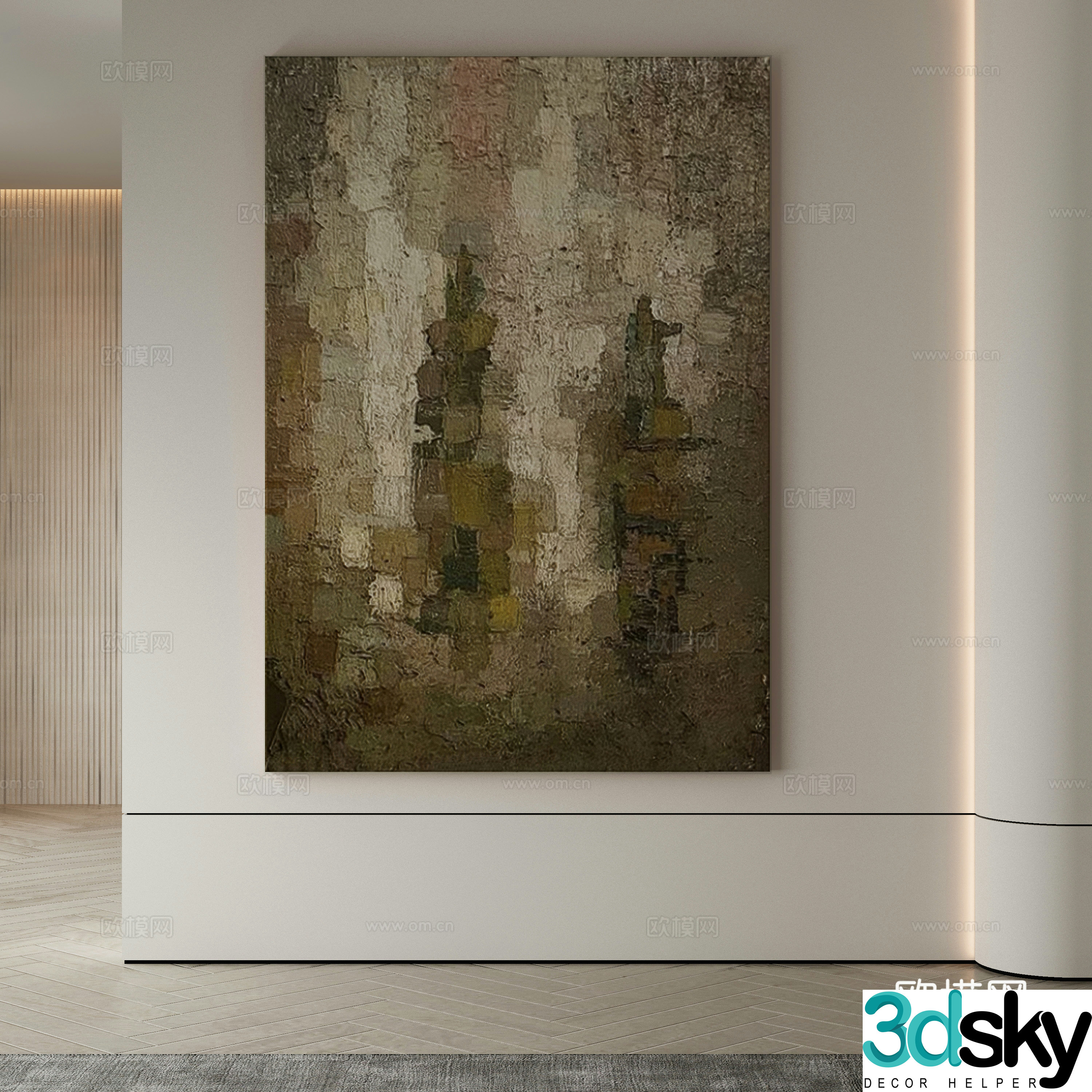 Modern Wasabi Hanging Painting Oil Painting 3D Model