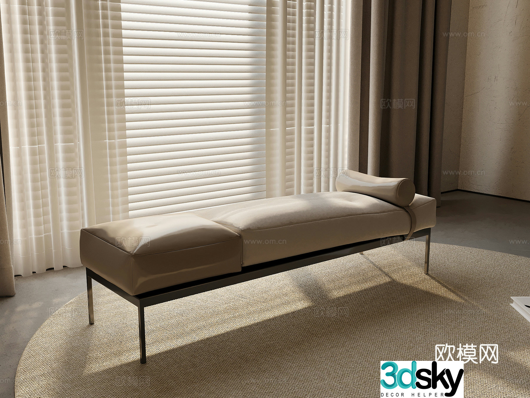 Bench modern simple bench stool shoe change stool 3d model