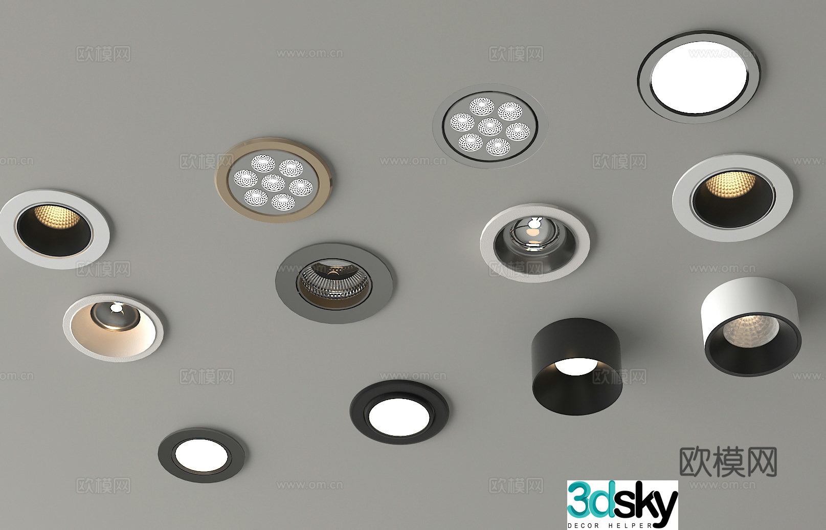 Spotlight Downlight Bull Eye Lamp 3D Model