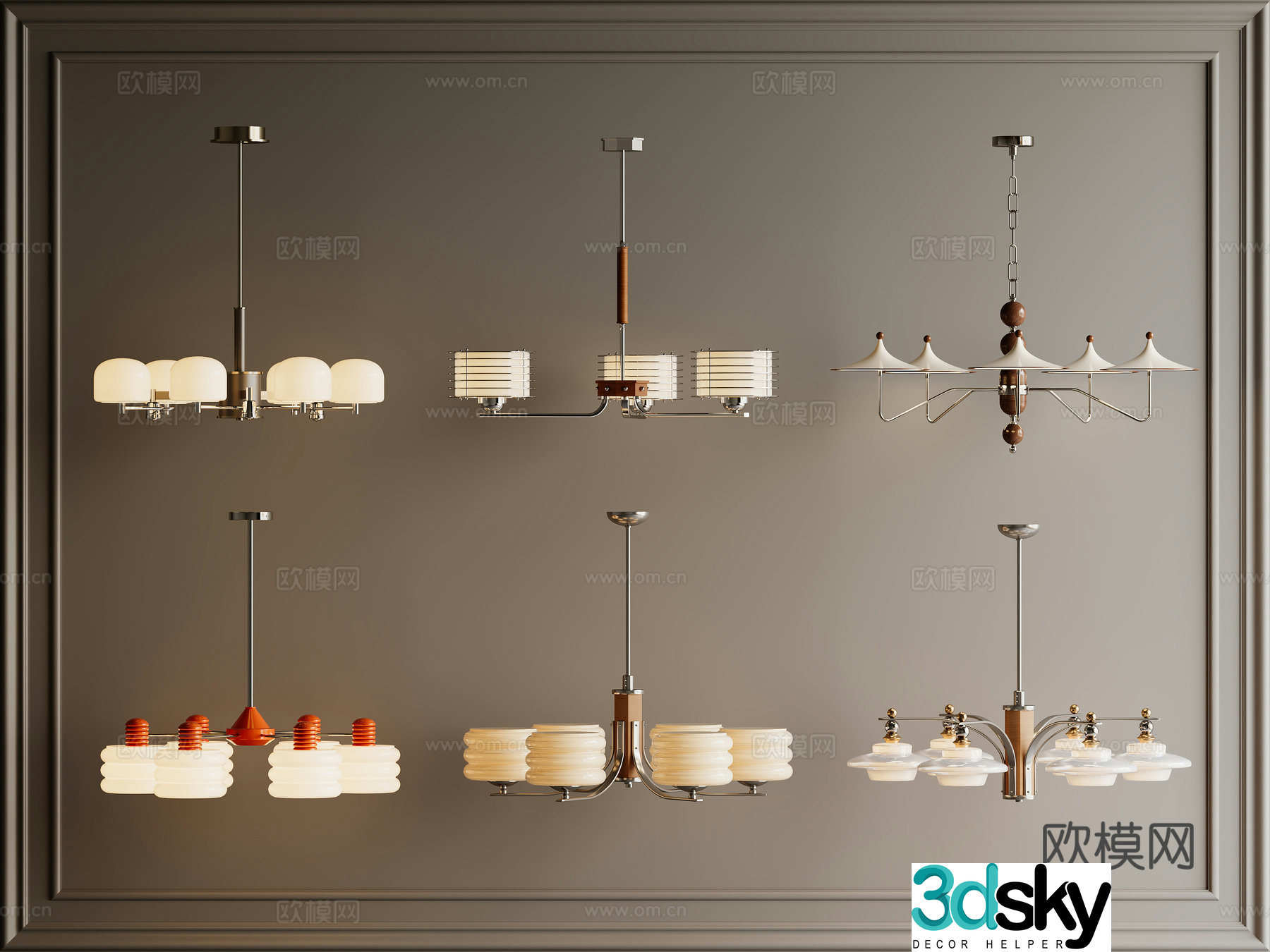 Medium vintage retro lamp combination Medium chandeliers French vintage chandeliers Multi-head chandeliers Living room bedroom 3D model