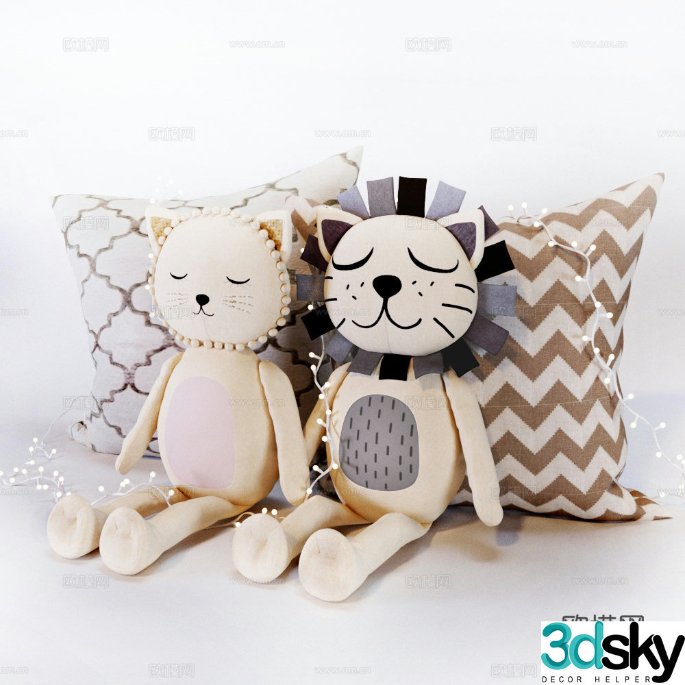 Modern dolls Children’s toys pillows 3d model