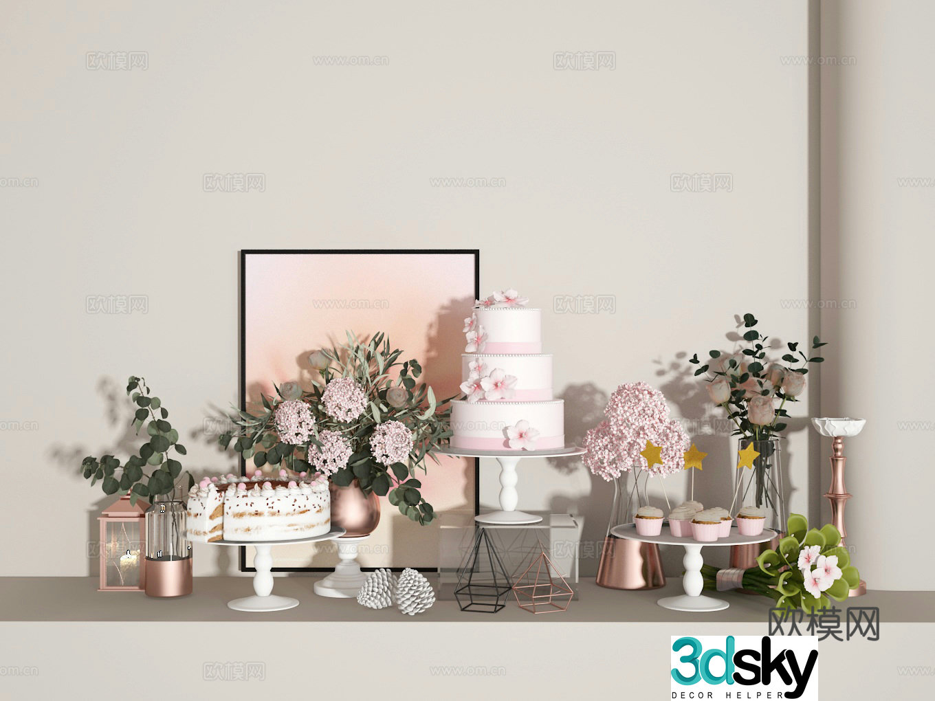 Dessert table 3D model