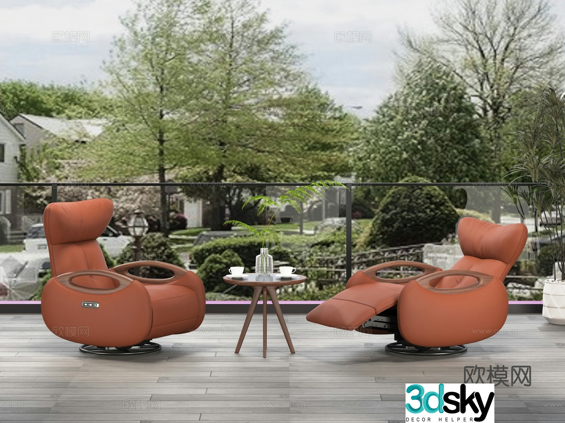 Mufan Youpin Modern Solid Wood Electric Functional Sofa Functional Chair 3D Model