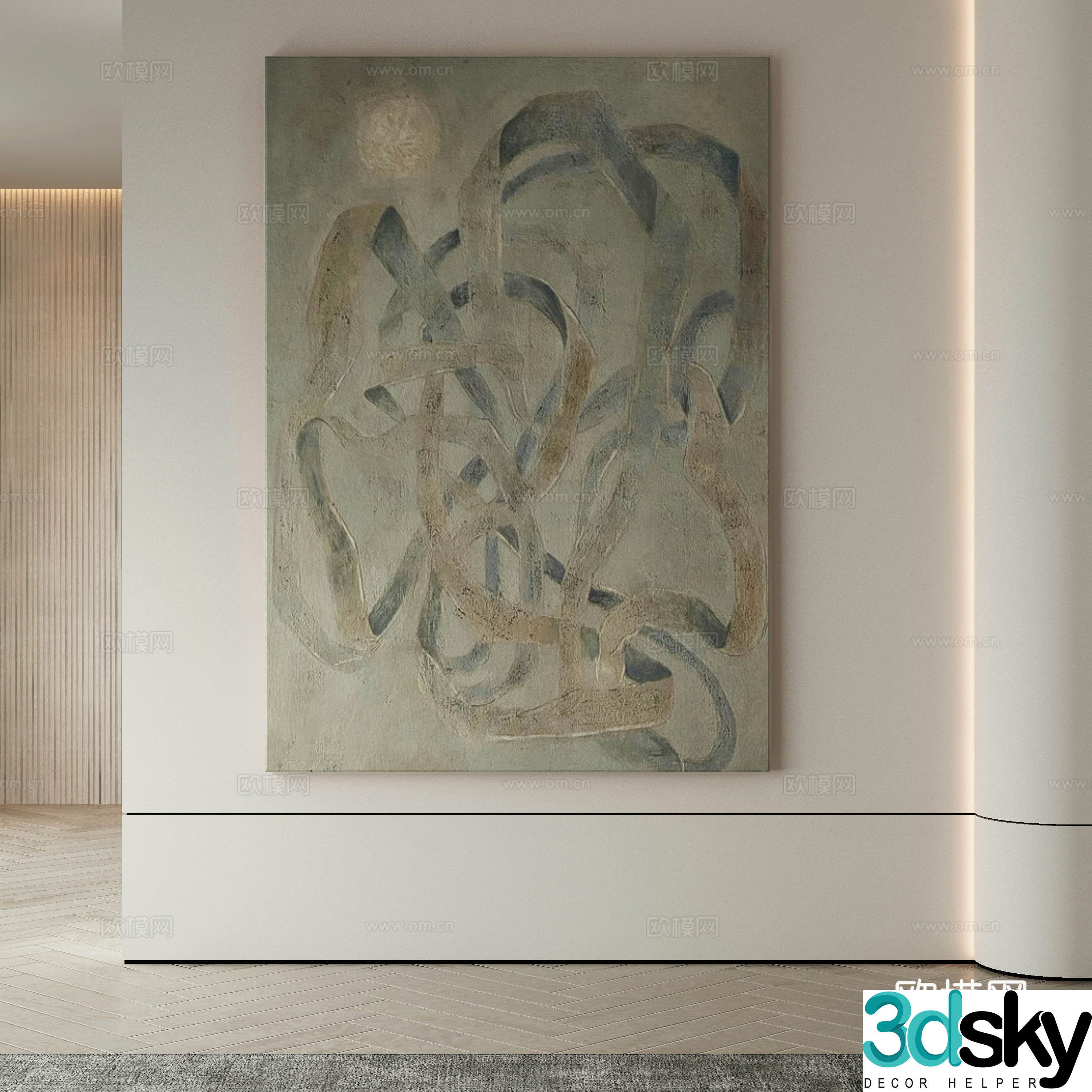 Modern Wasabi Hanging Painting Oil Painting 3D Model