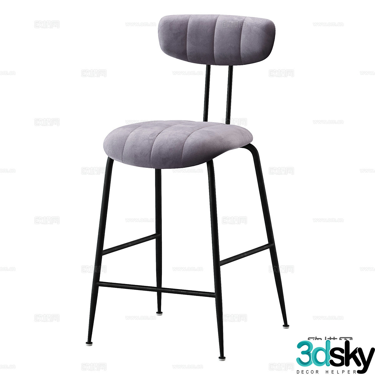 Nordic simple bar chair bar stool simple bar chair casual bar stool bar stool 3D model