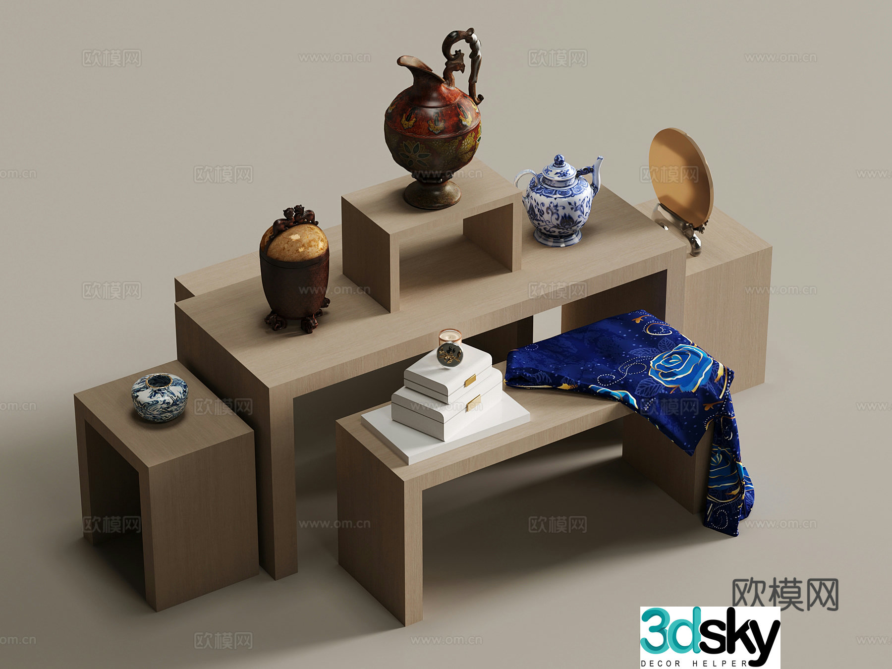 Modern showcase booth porcelain 3d model