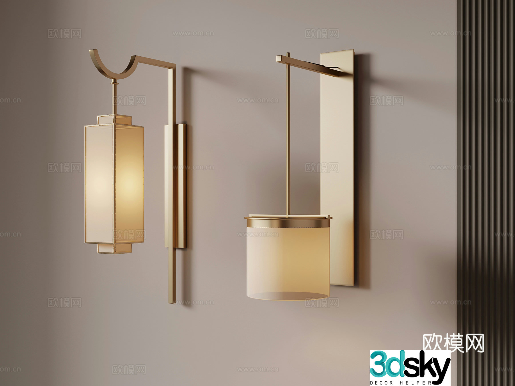 Wall lamp New Chinese style wall lamp Decorative wall lamp 3D model