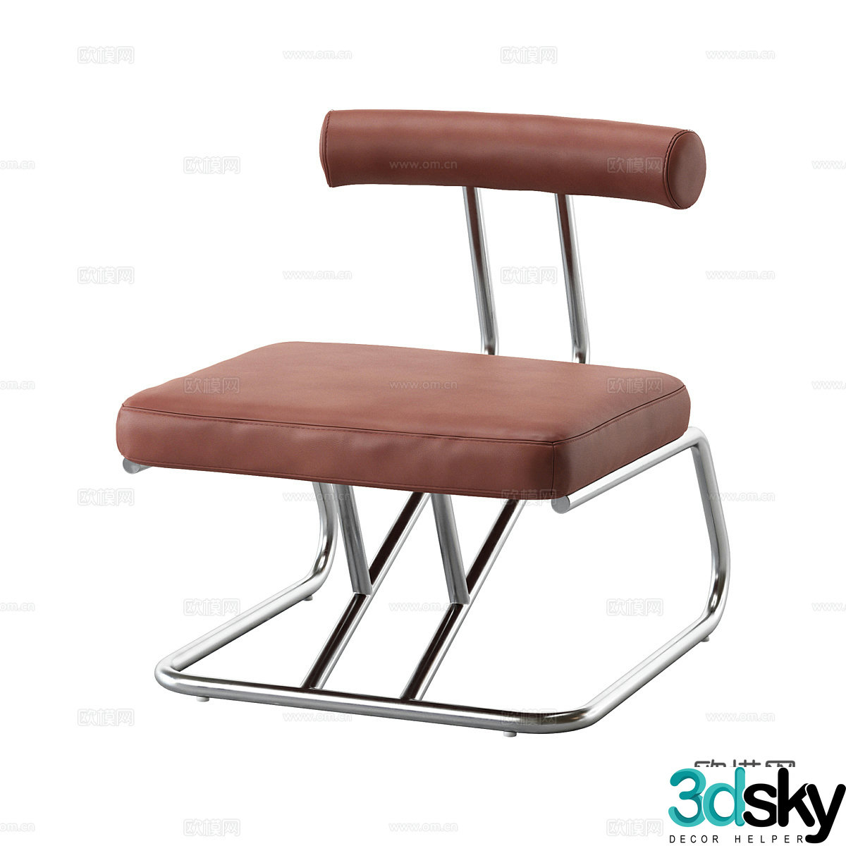 Bauhaus leisure chair leather leisure chair dining chair single chair 3d model
