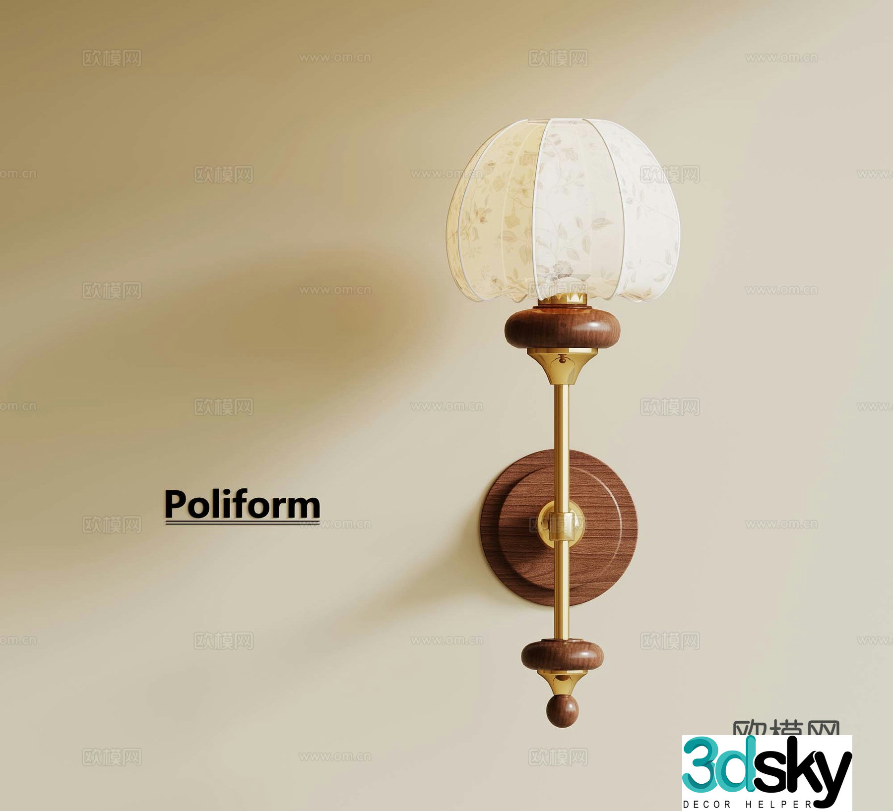 French medieval wall light 3D model