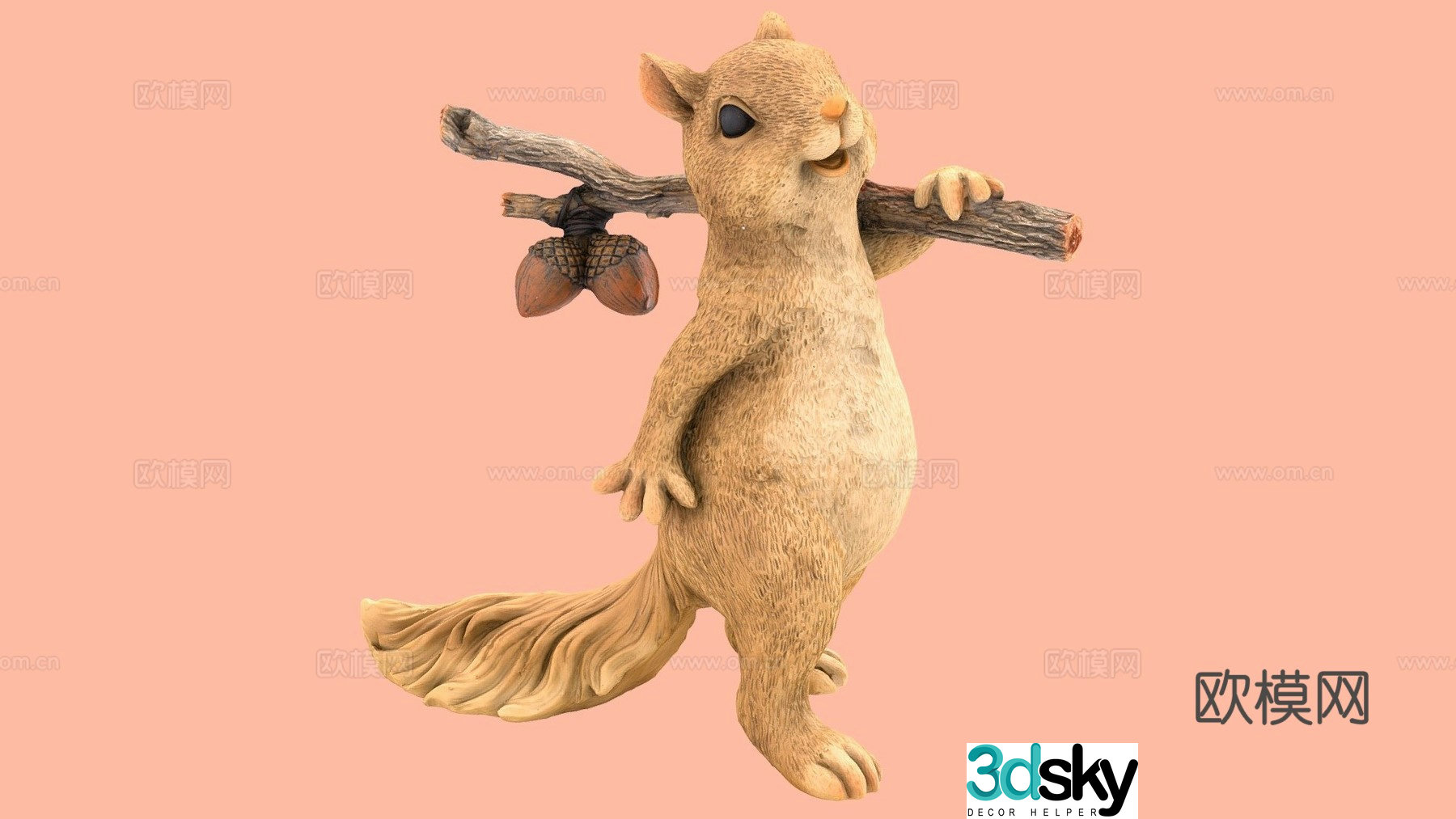 Squirrel and acorn statue – Metashape application 3d model