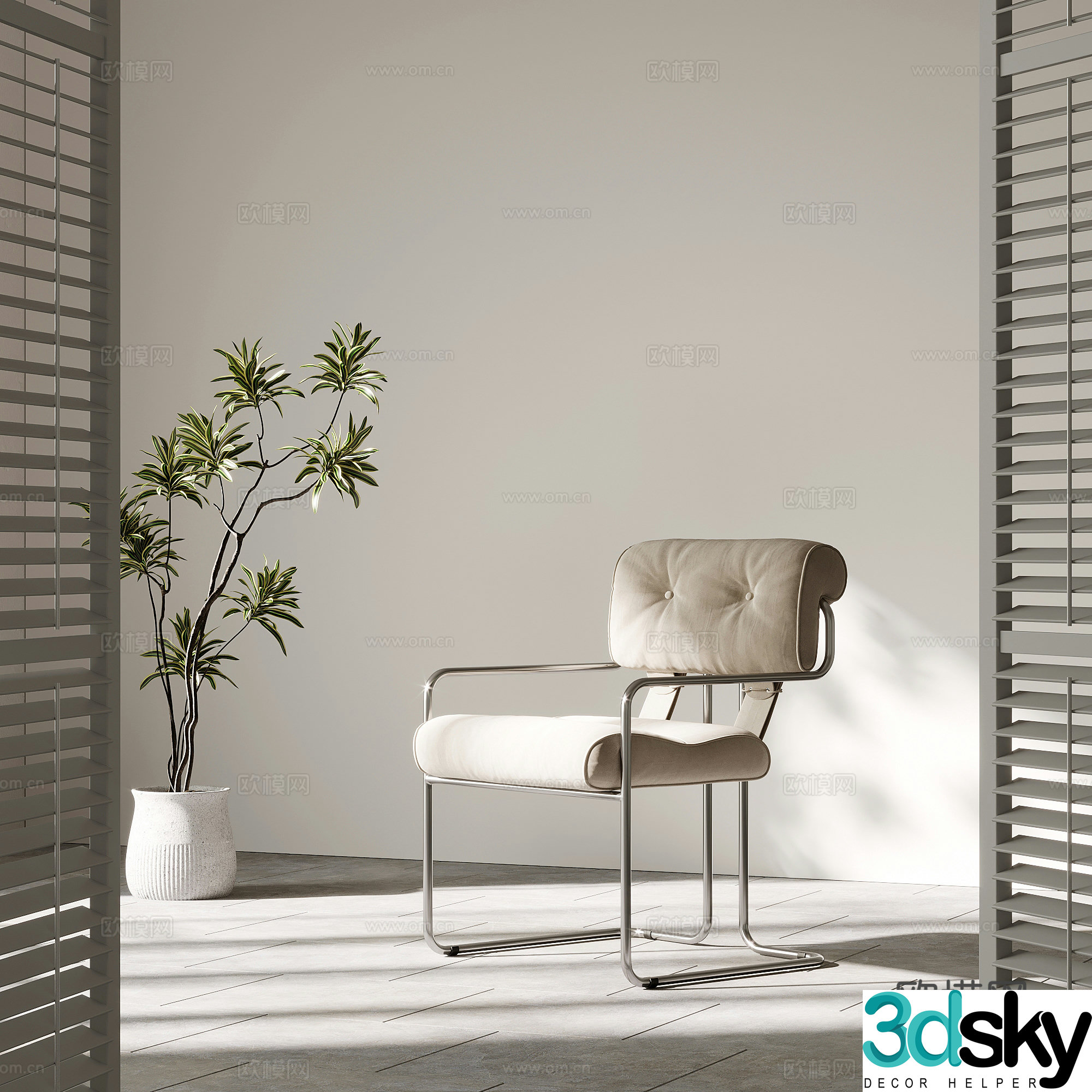 Chair Modern Leisure Chair Writing Chair Dining Chair 3D Model