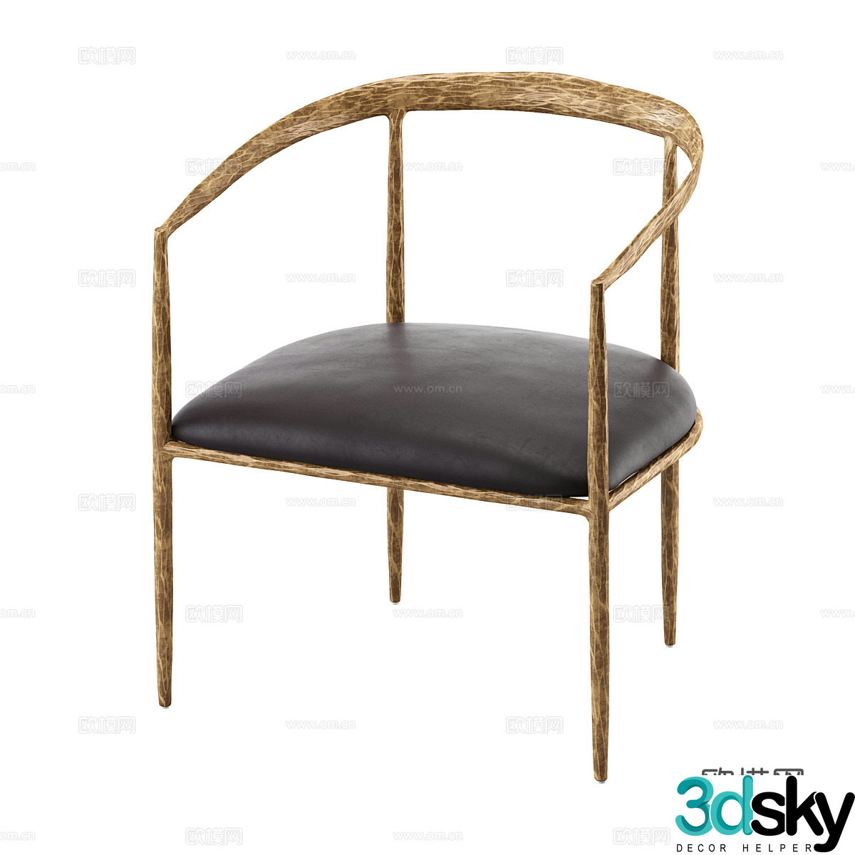 Modern Italian light luxury chair 3d model
