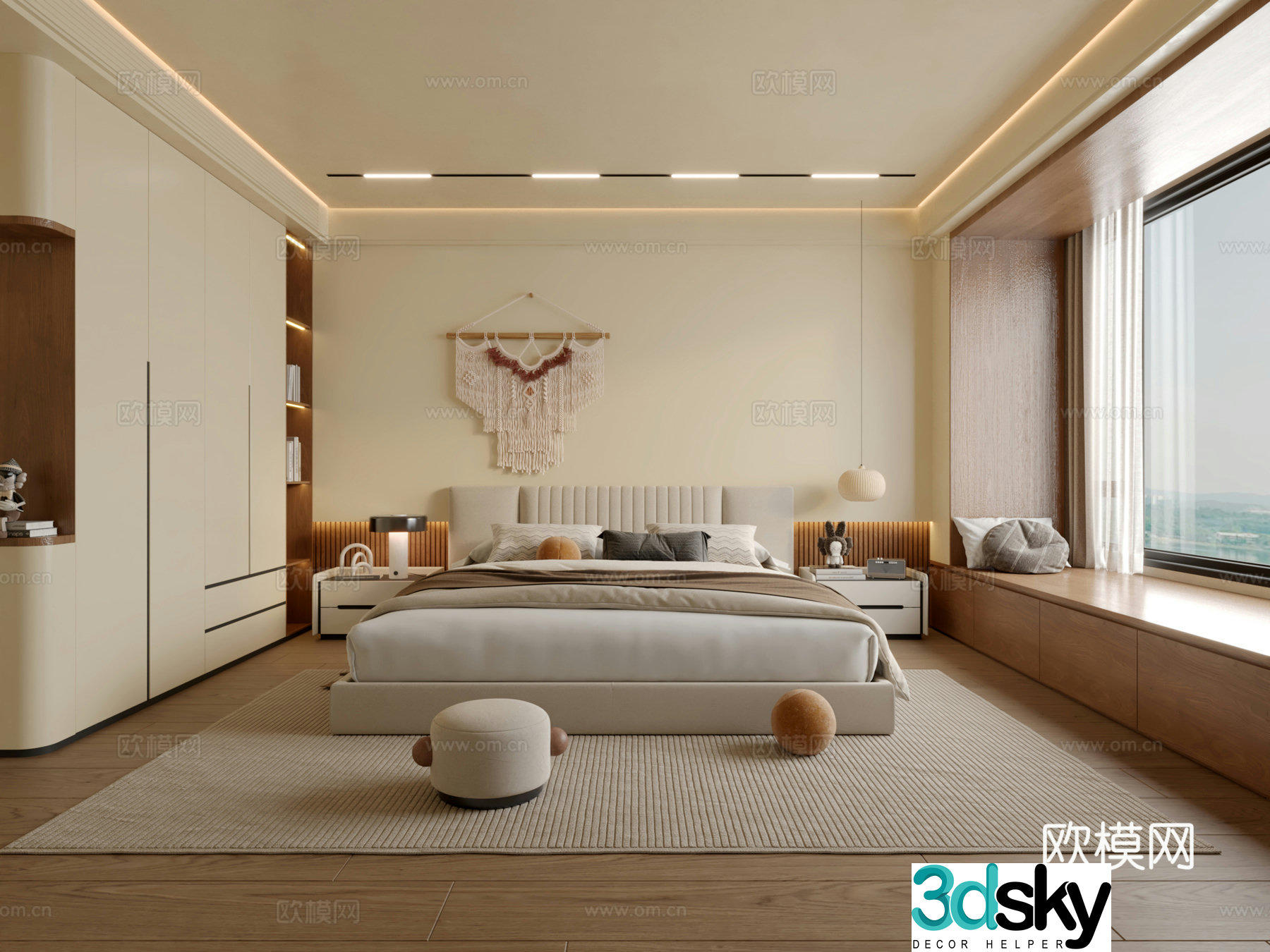 Medium style simple bedroom 3D model