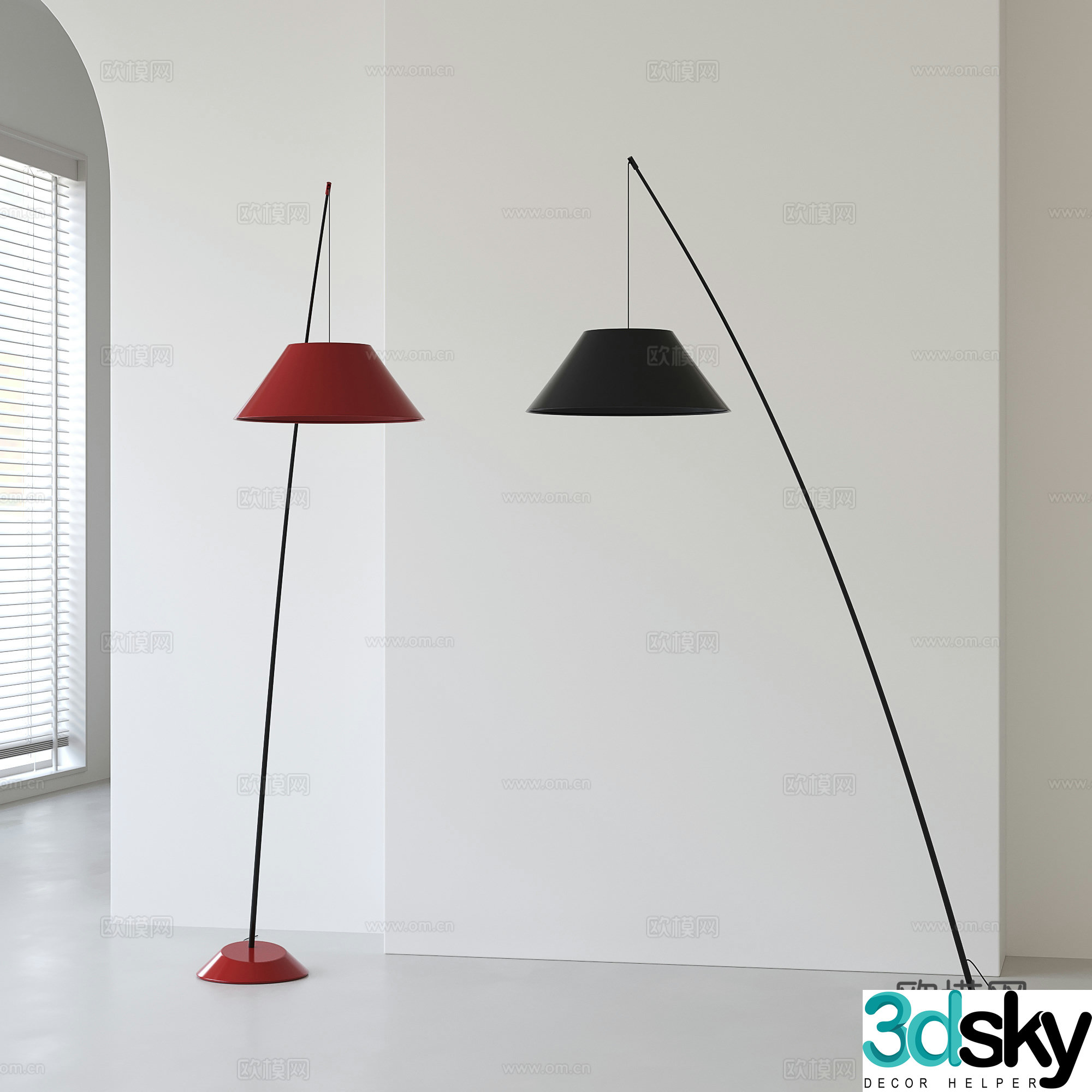 Italian minimalist floor lamp 3D model