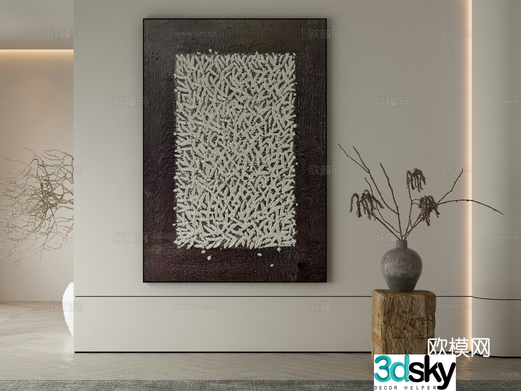Modern Wasabi Hanging Painting Oil Painting 3D Model
