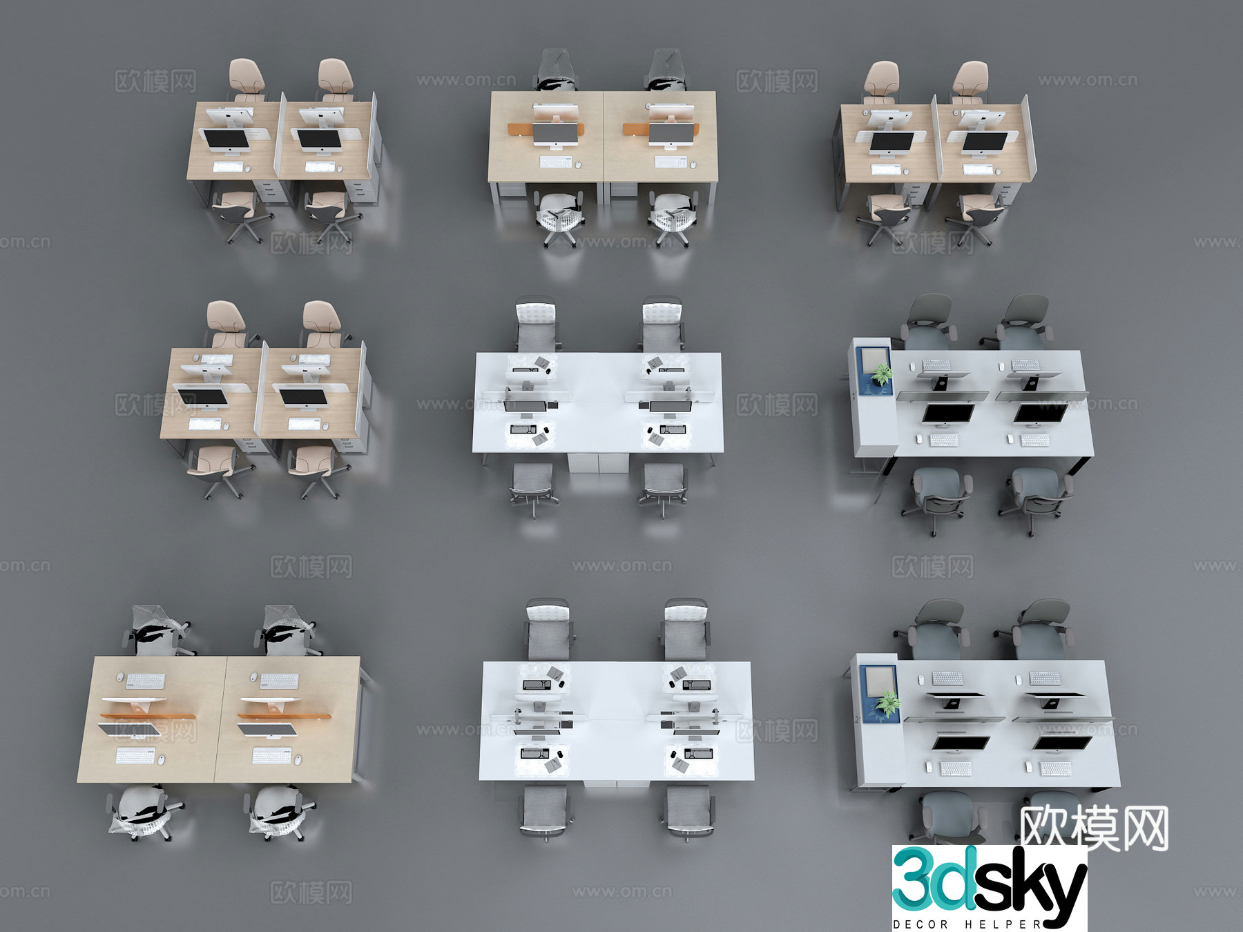 Modern office seat office desk office chair 3d model