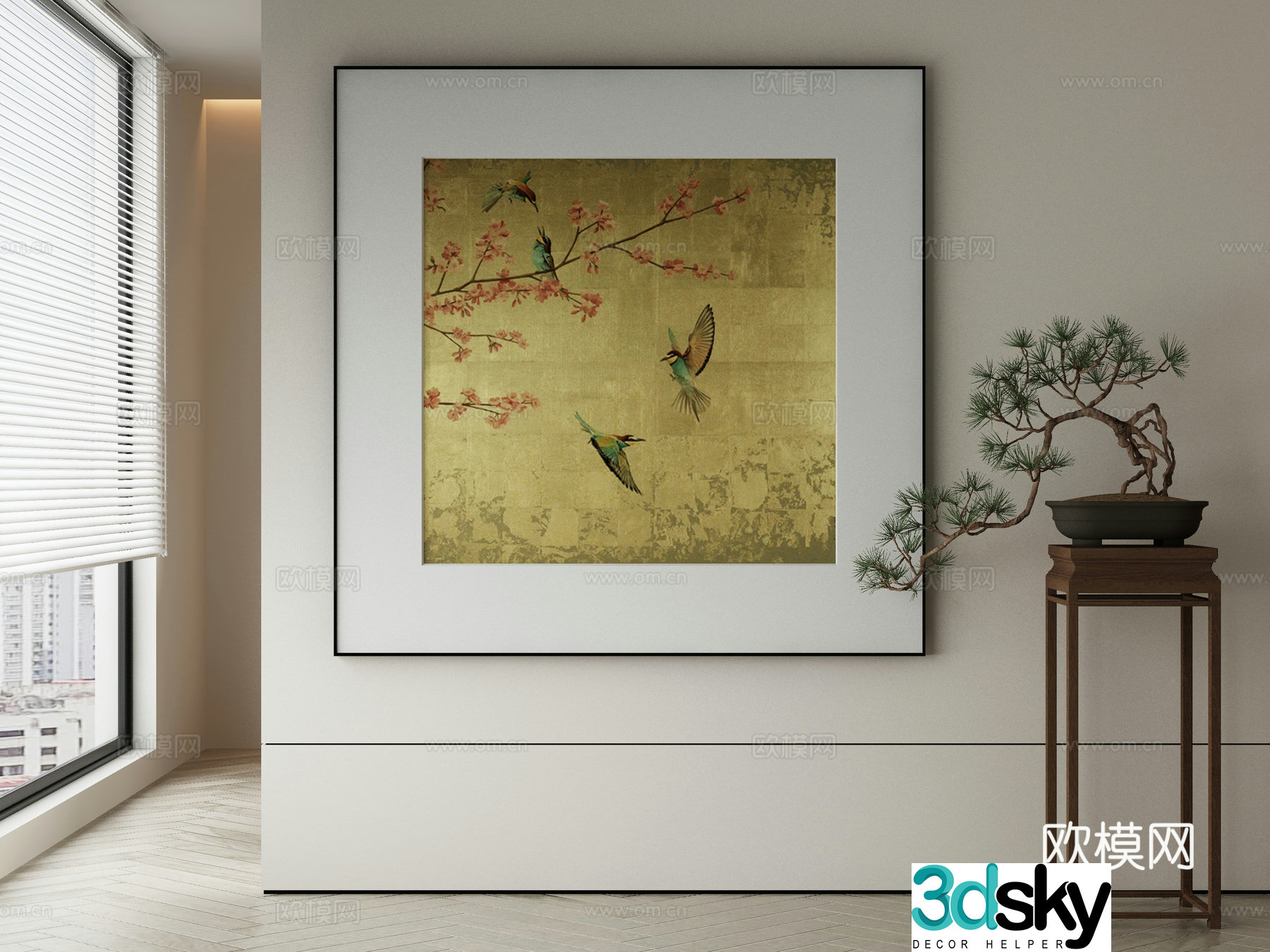 New Chinese style wasabi paintings oil paintings 3D model