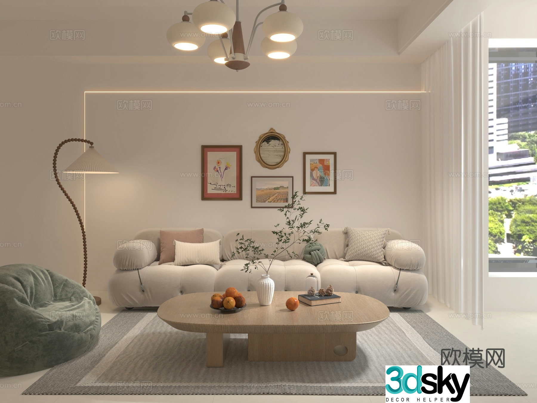 Cream log wind 3d model