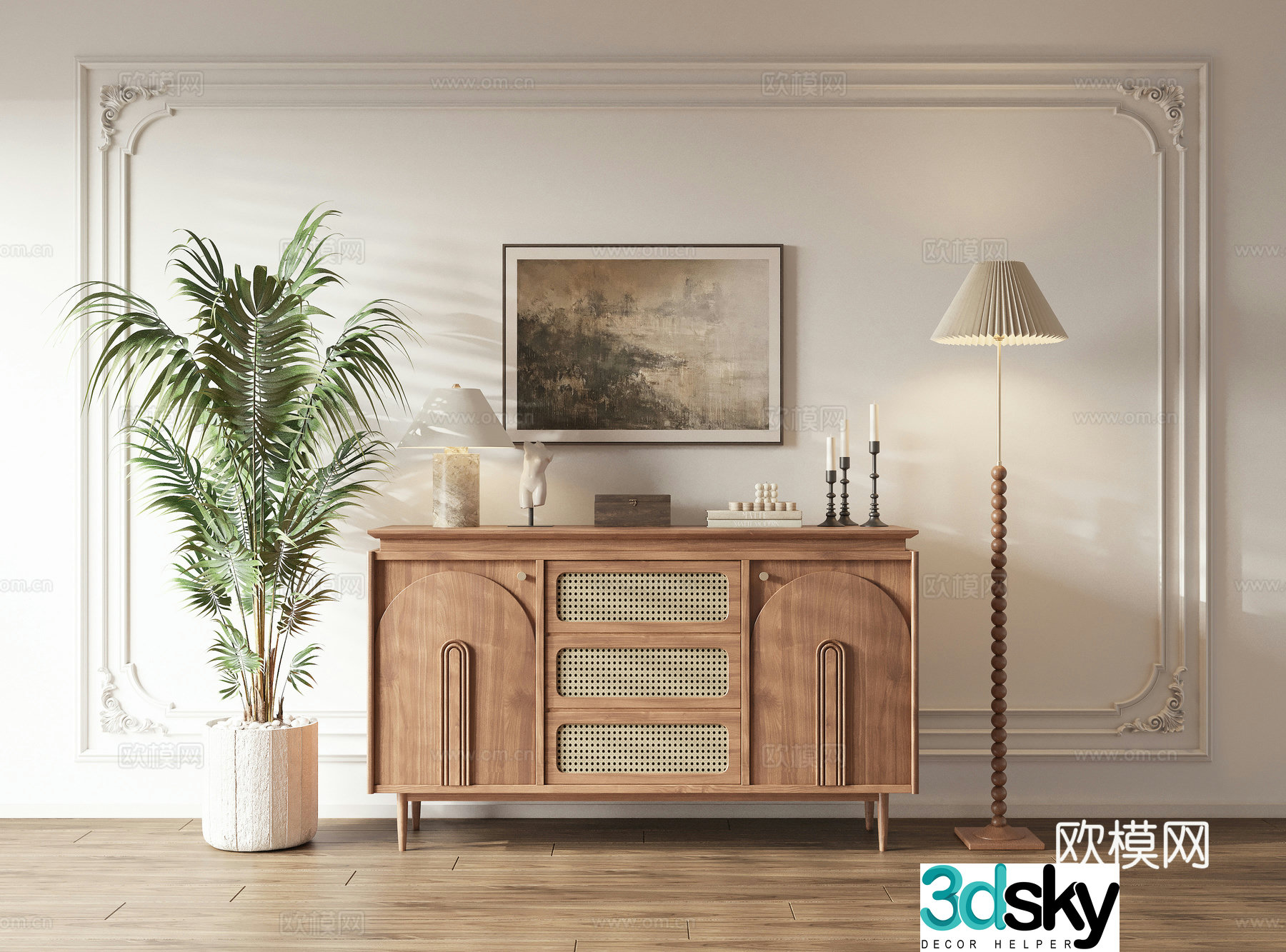 Low cabinet chest of cabinet decorative cabinet side cabinet floor lamp pot countertop ornament bookcase storage cabinet 3d model