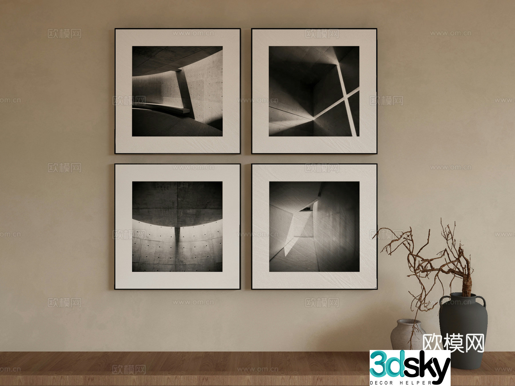 Modern Wasabi Hanging Painting Oil Painting 3D Model