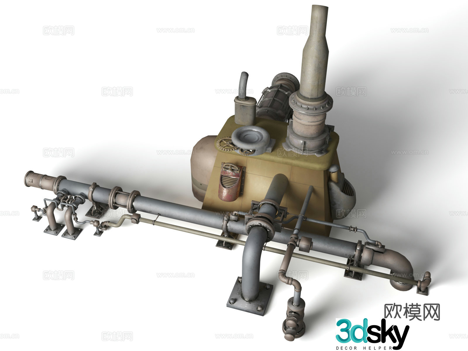 Industrial LOFT ornaments Cyberpunk Steampunk Mechanical ornaments Gear3d model