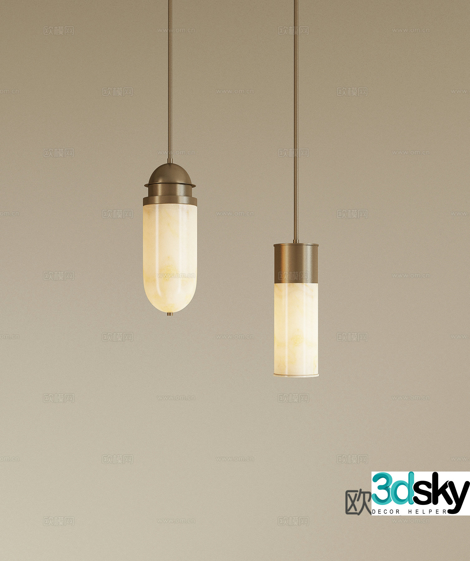 Modern light luxury chandeliers metal chandeliers bedside chandeliers restaurant chandeliers bar chandeliers 3D model