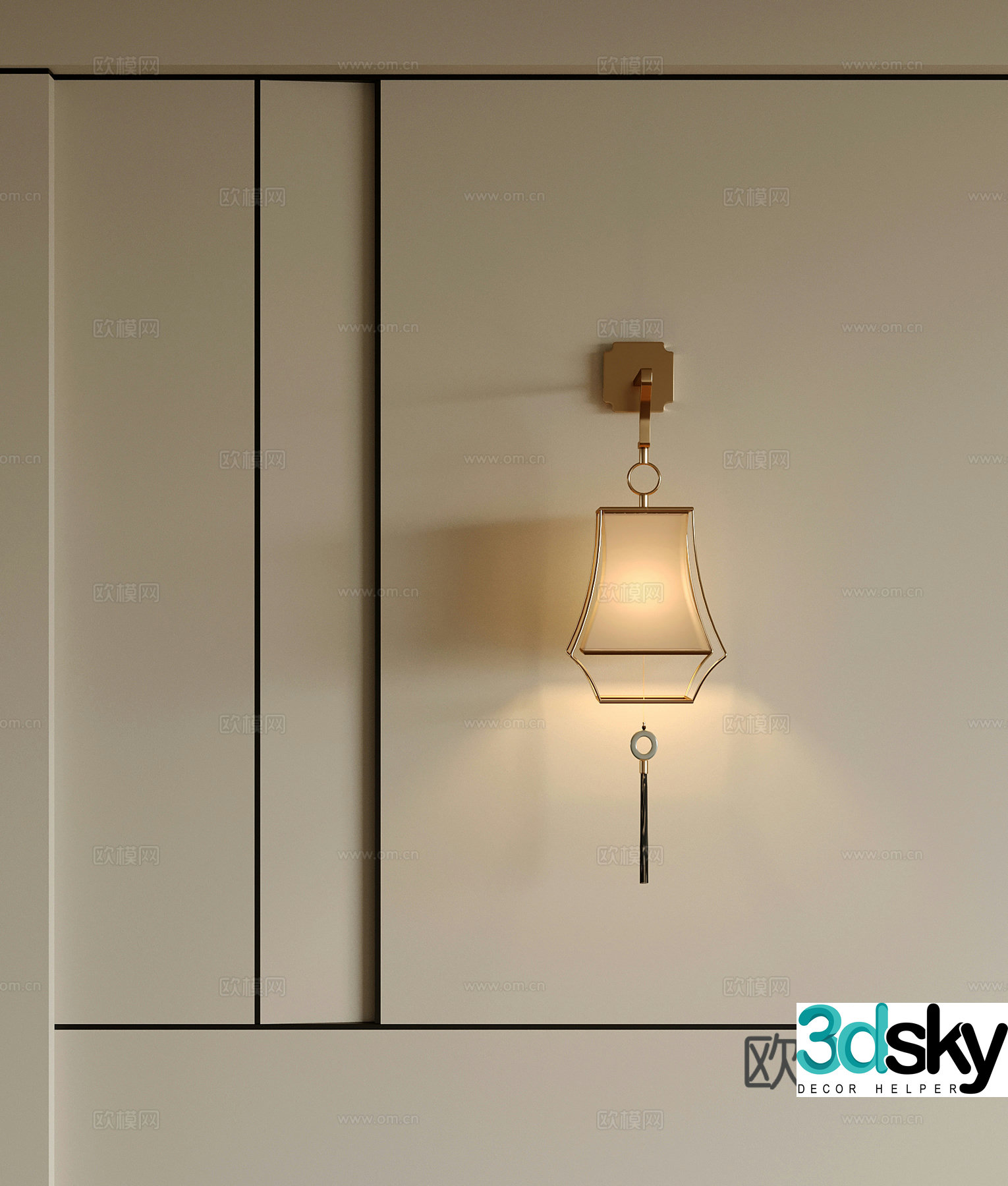 Wall lamp New Chinese style wall lamp Decorative wall lamp 3D model