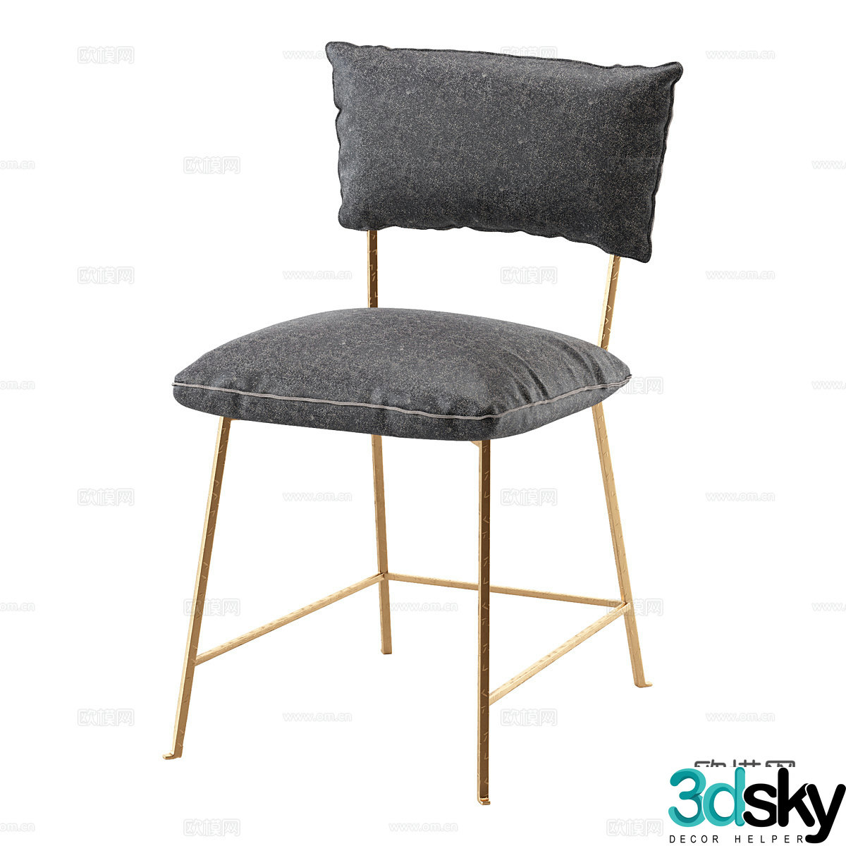 Modern minimalist chair Light luxury chair Single chair Dining chair 3d model