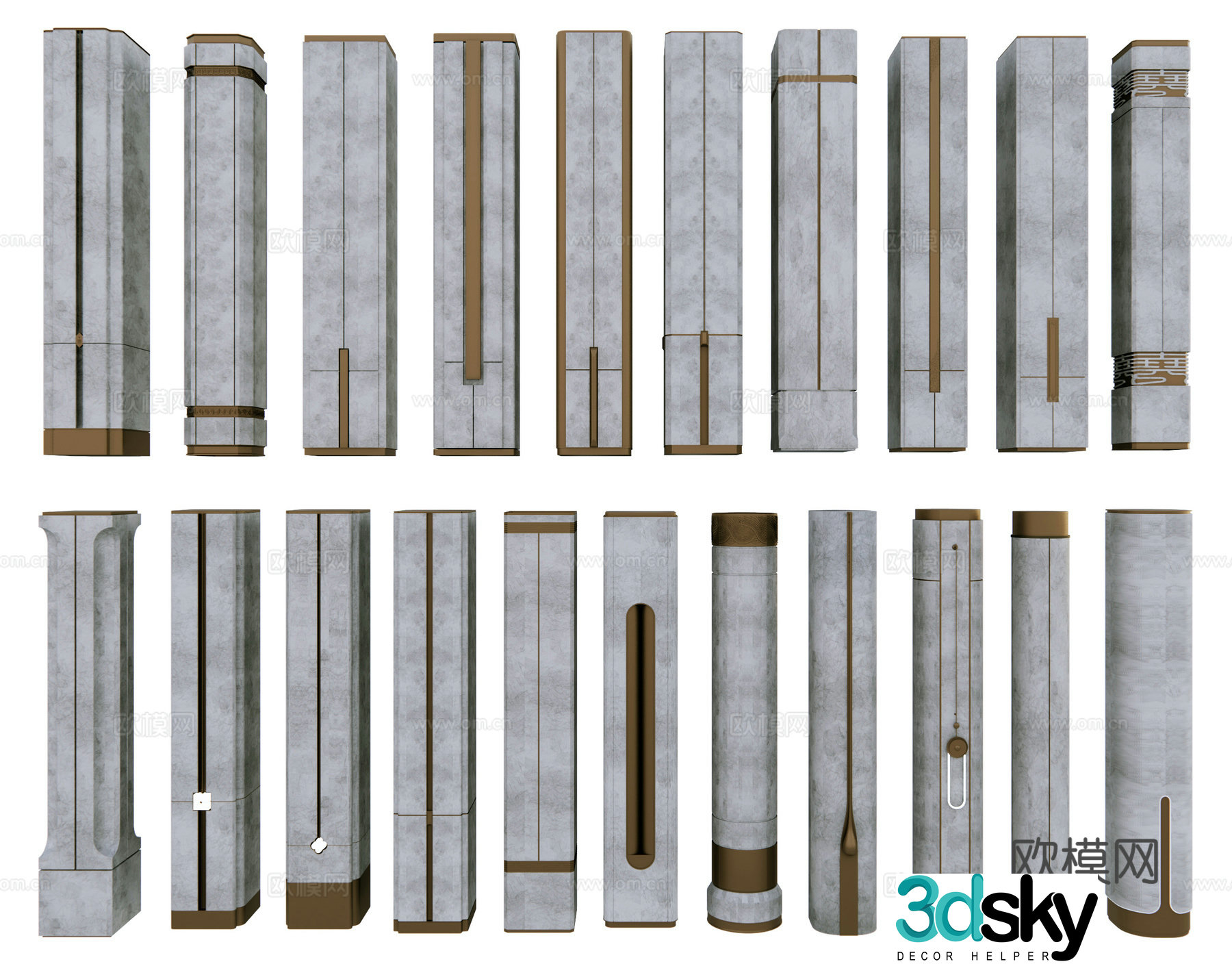 Modern pillars Decorative pillars Marble pillars Villa pillars Angle pillars Light luxury pillars 3D model
