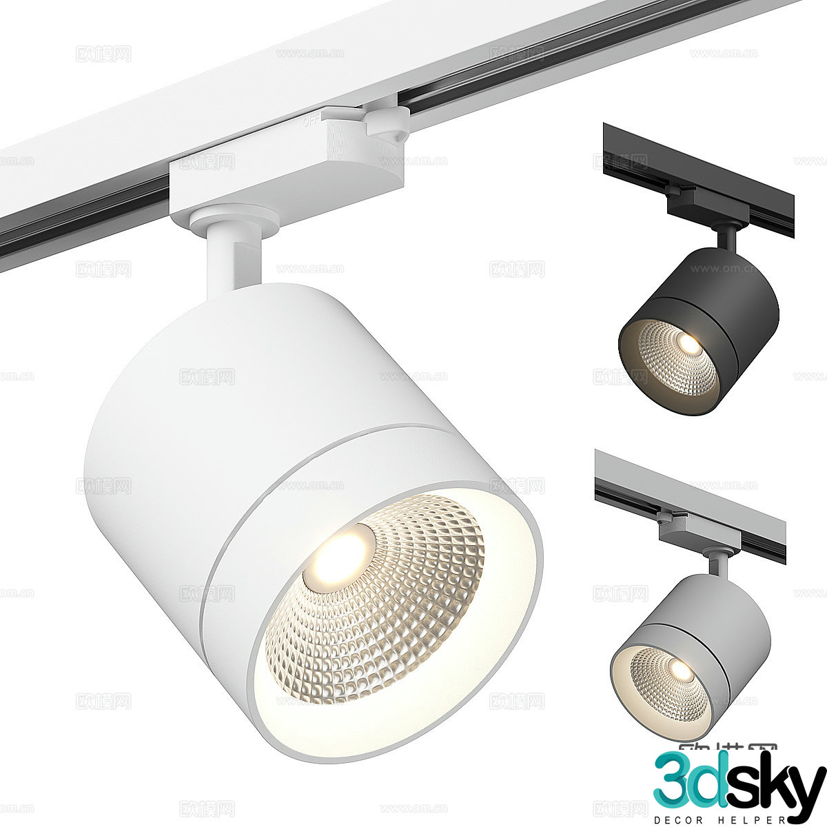 Modern Italian minimalist track spotlight magnetic spotlight 3D model