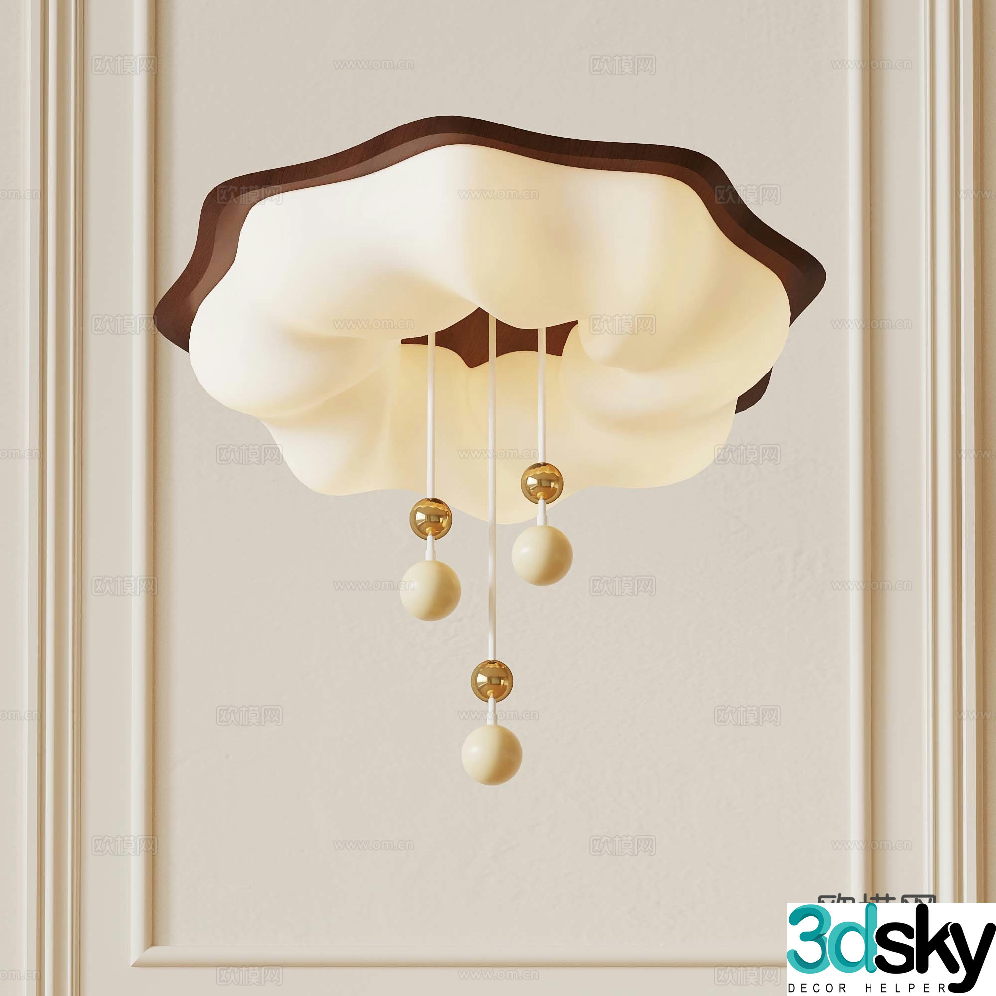 Modern French Ceiling Light Creamy Air Ceiling Light Children Ceiling Light 3D Model