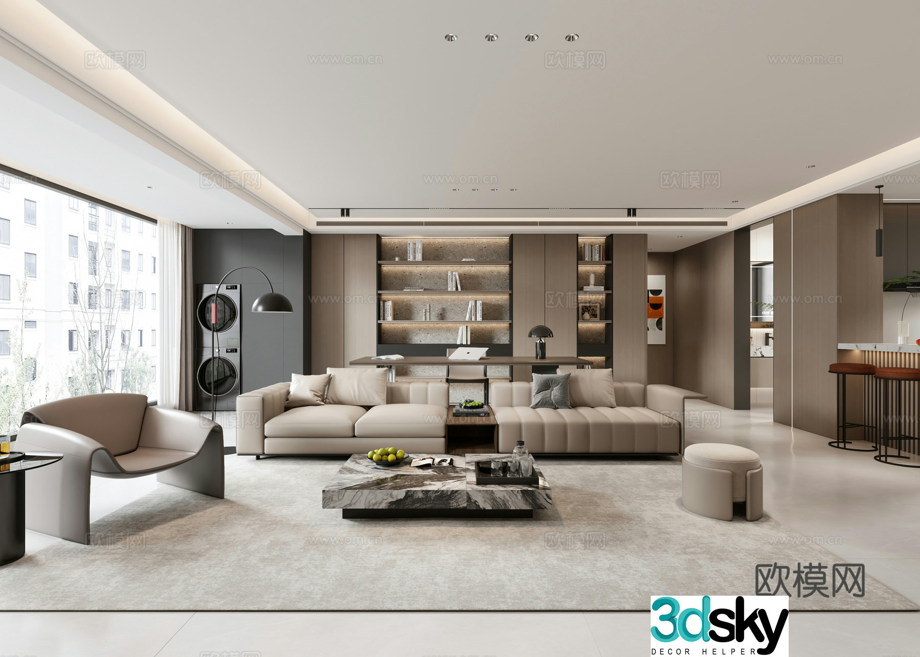Living and dining room horizontal living room bar restaurant wine cabinet 3D model