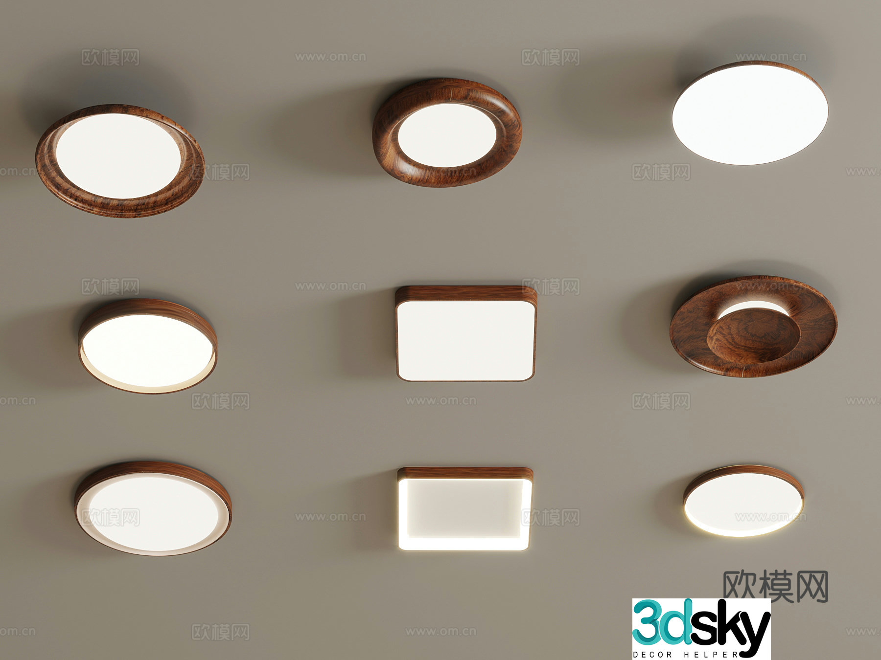 Middle-aged ceiling light 3D model