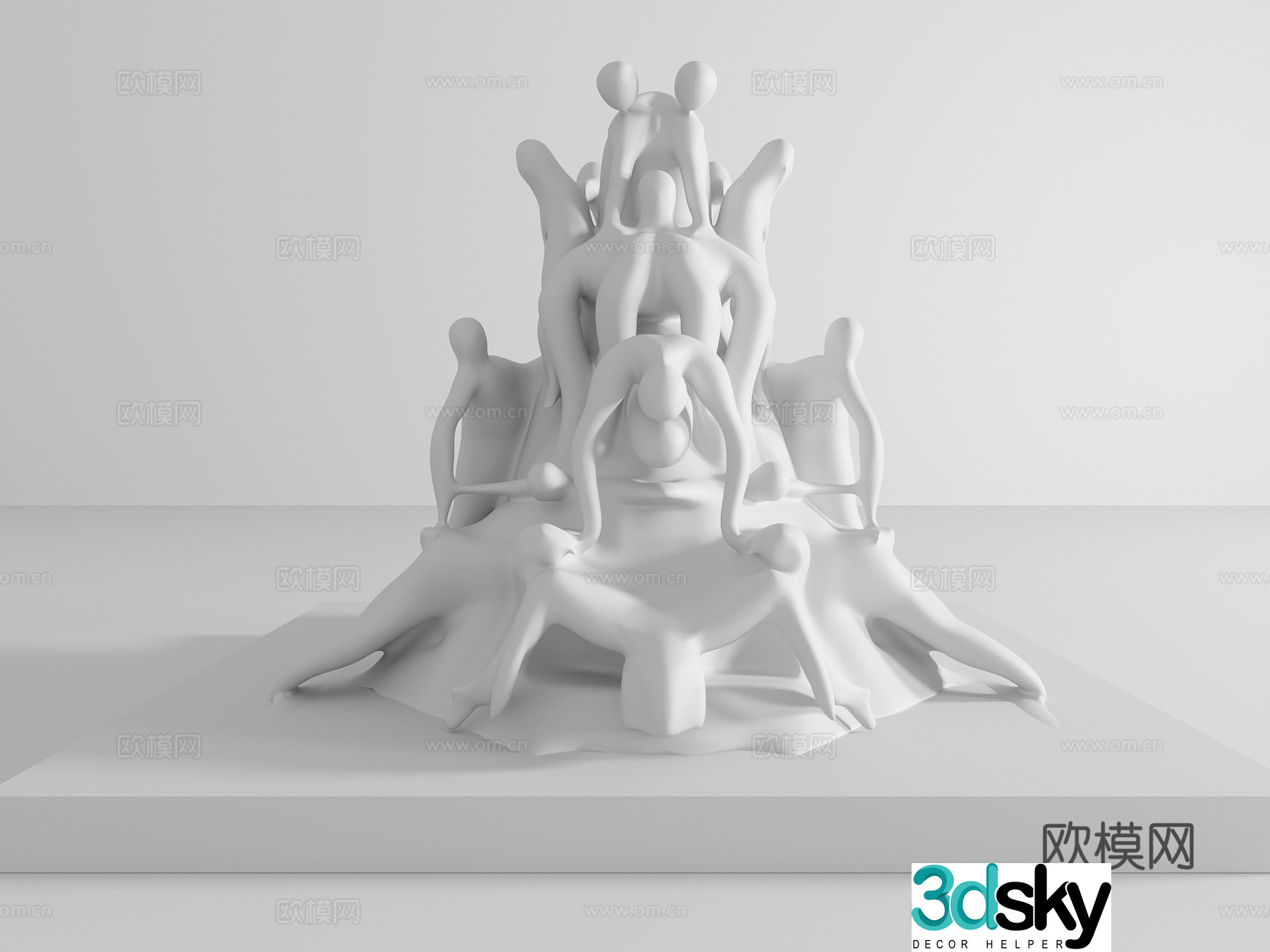 Modern people sculpture 3d model