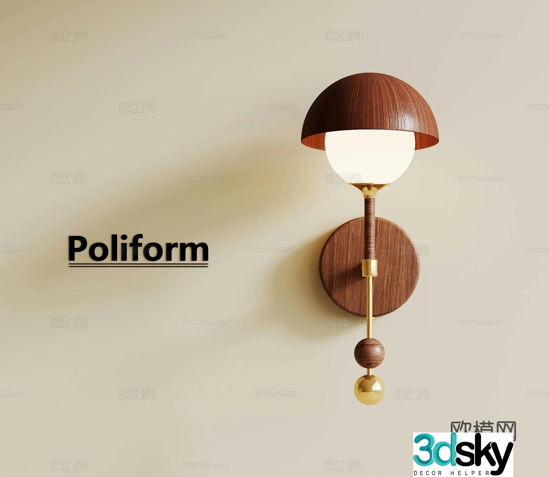 French medieval wall light 3D model