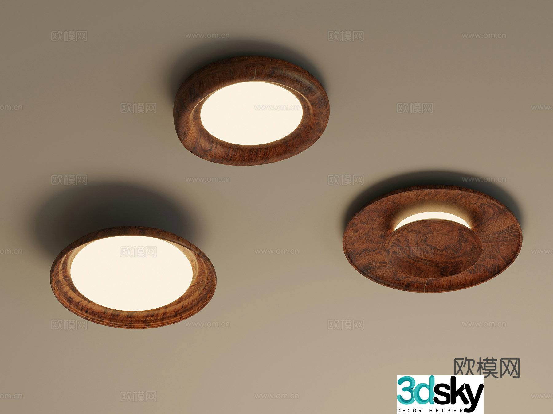 Middle-aged ceiling light 3D model