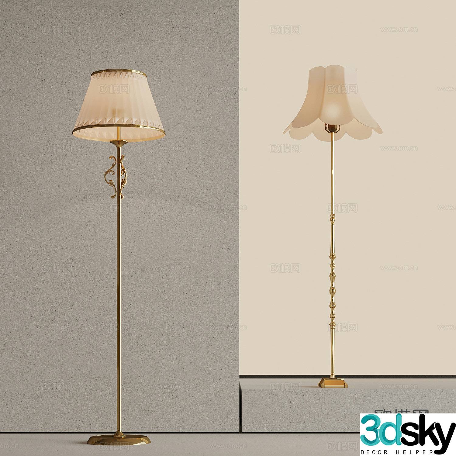 Floor lamp French floor lamp 3D model