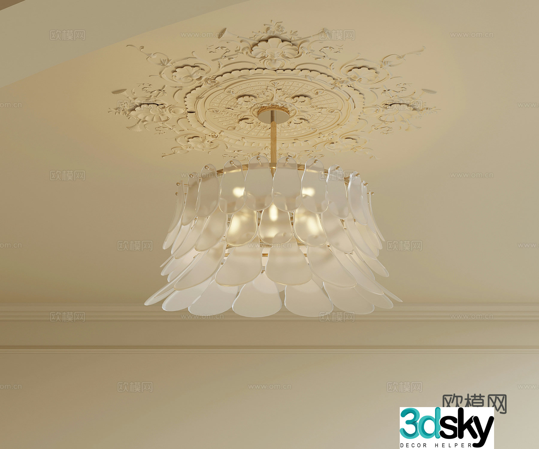 Chandelier French Cream Style Chandelier Crystal Chandelier Art Chandelier 3D Model