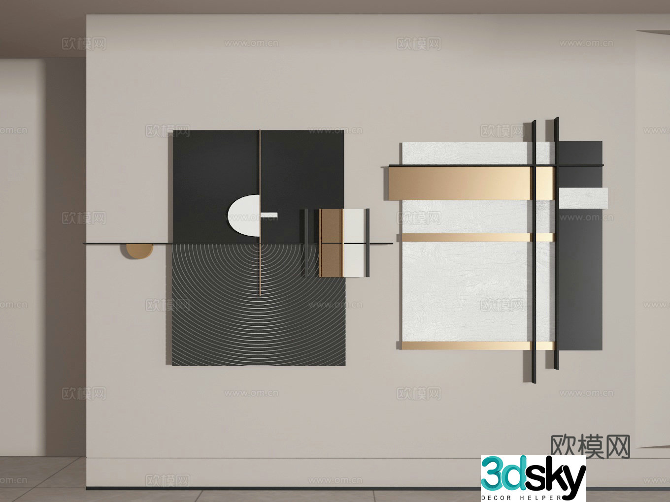 3D model of hanging painting