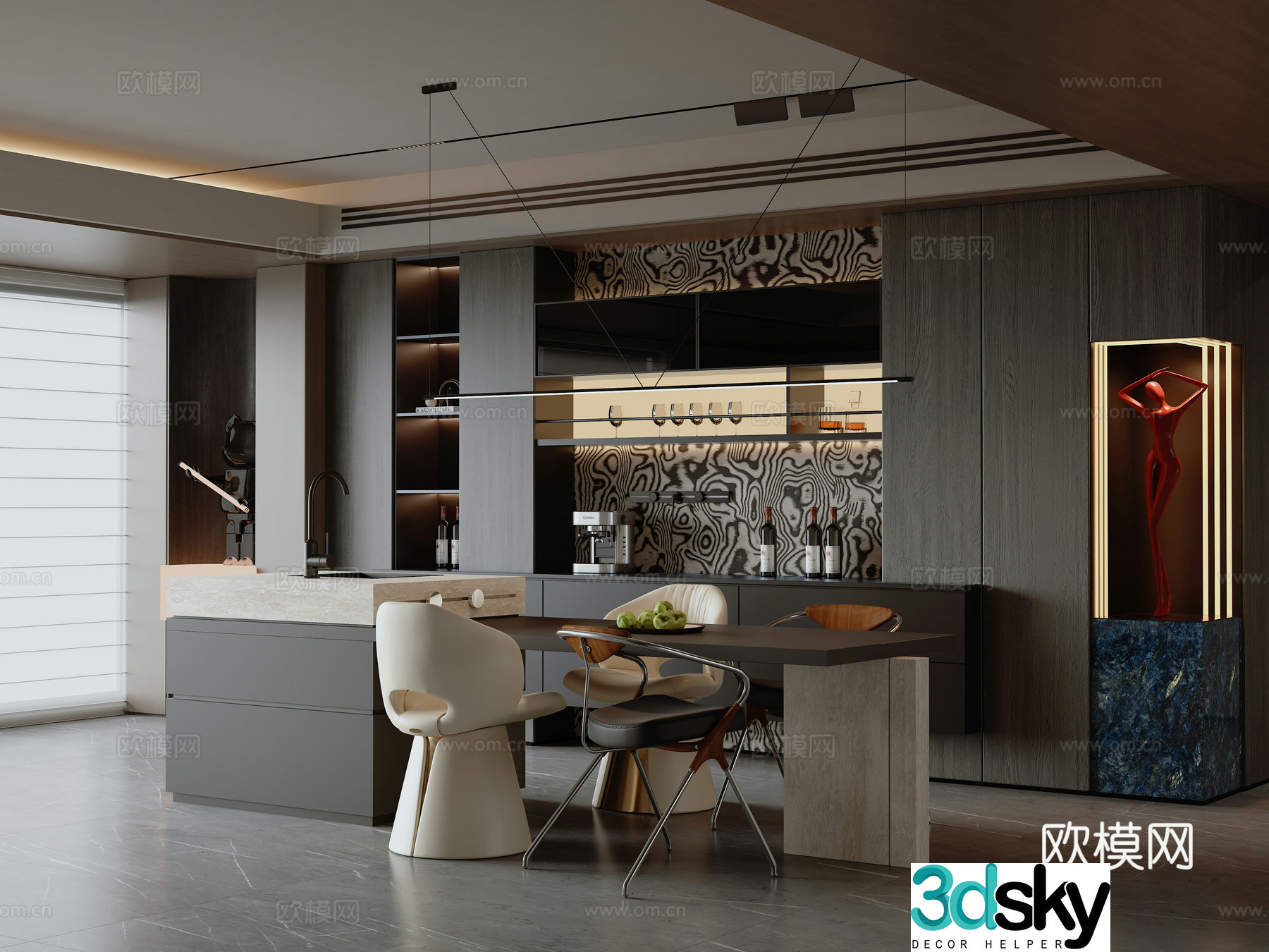 Modern Italian restaurant 3d model