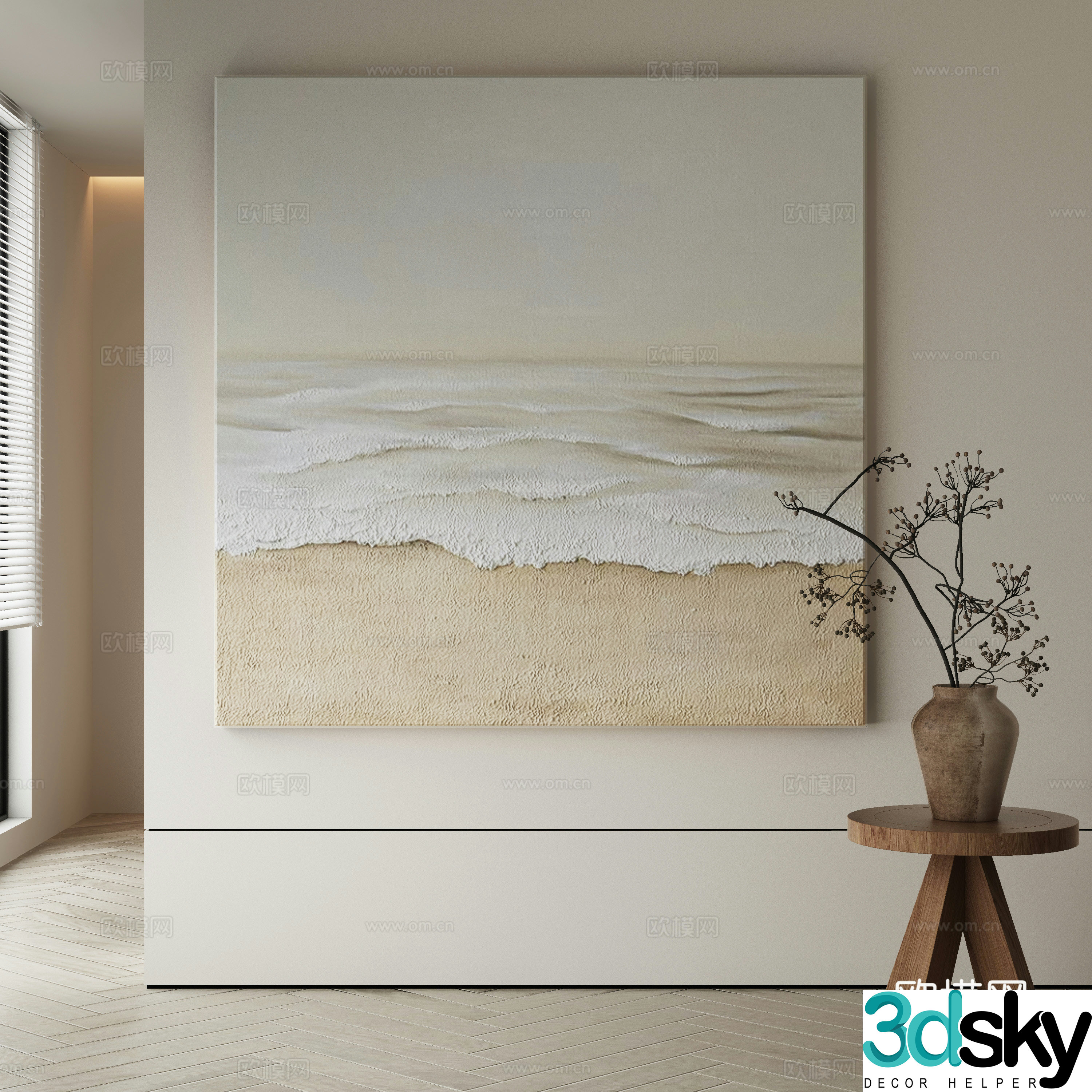 Modern Wasabi Hanging Painting Oil Painting 3D Model