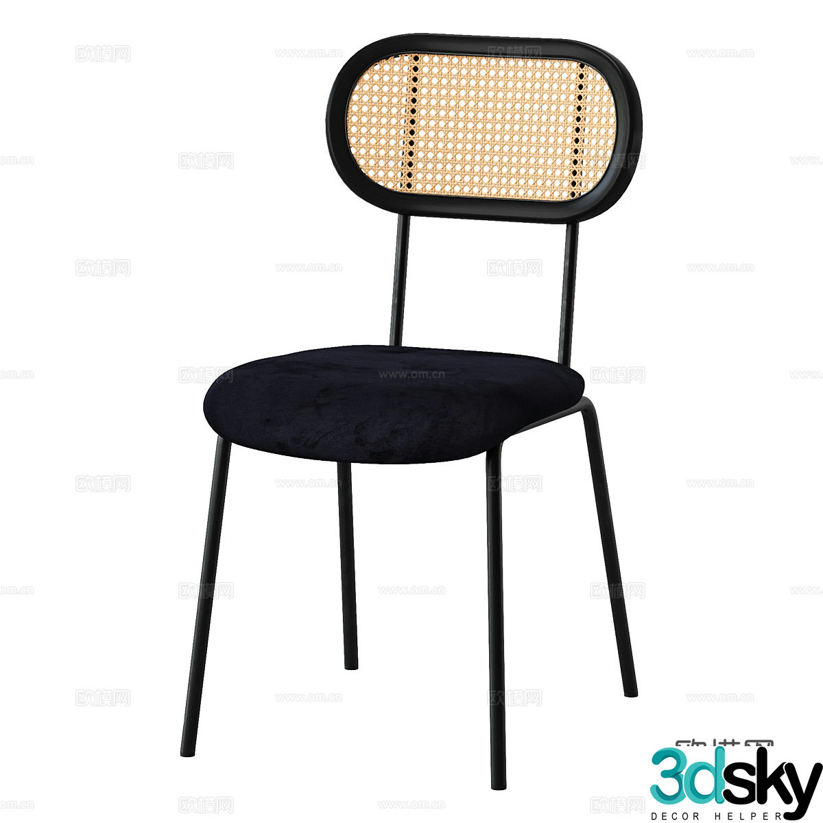Nordic simple chair chair simple chair rattan chair casual chair 3d model