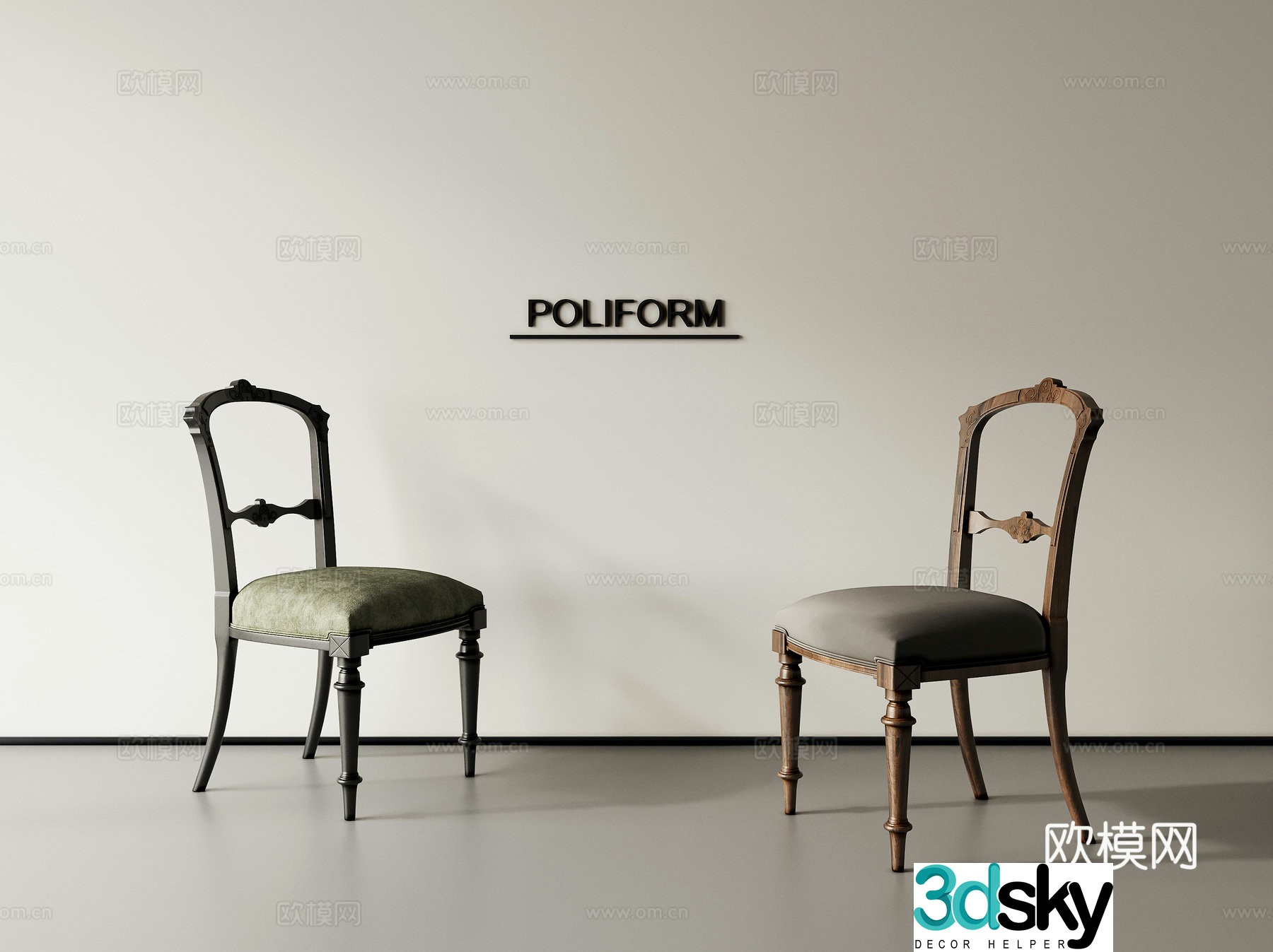 Single chair dining chair book chair 3d model