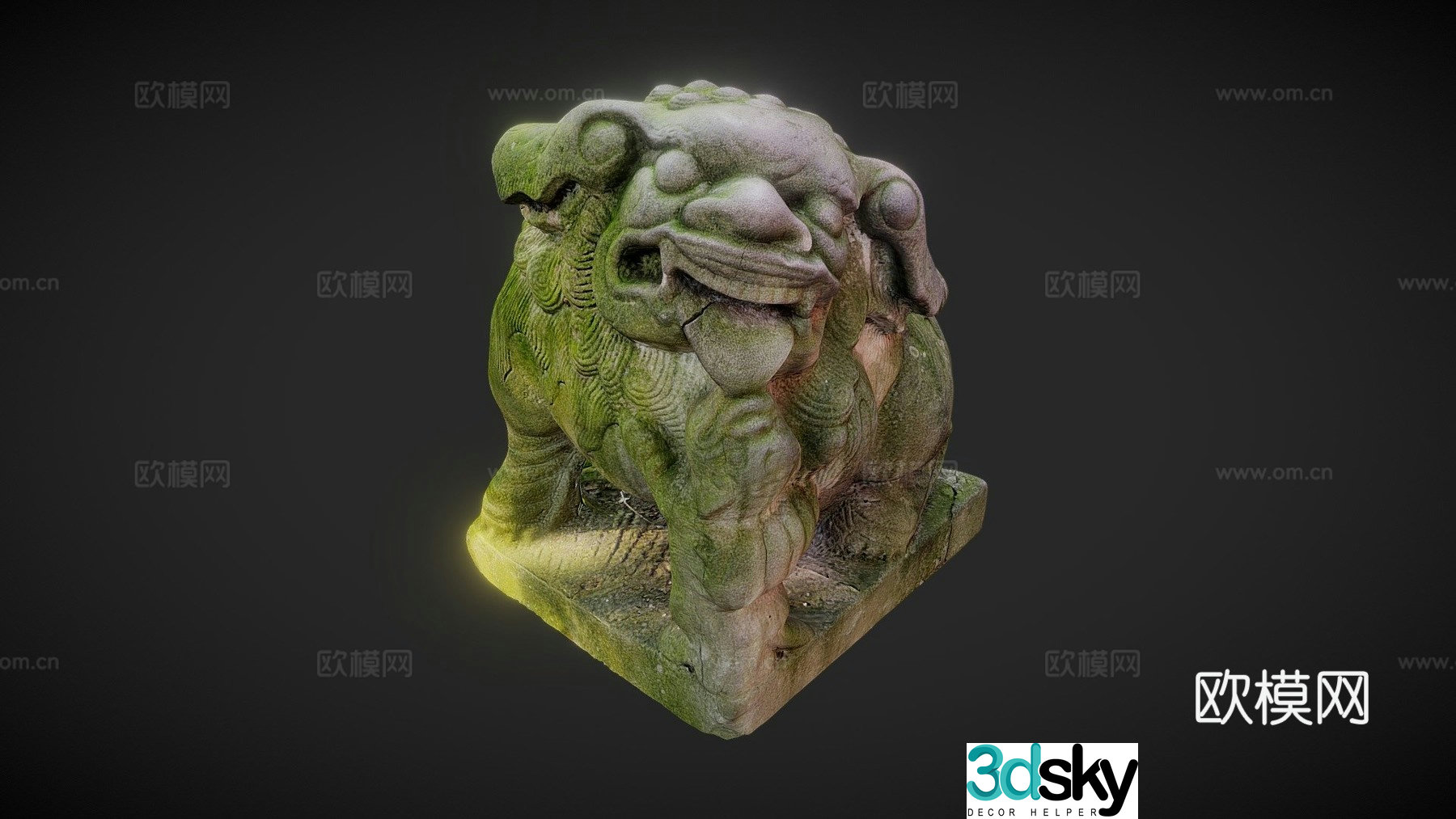 Statue – Temple Wind Lion 3D Model